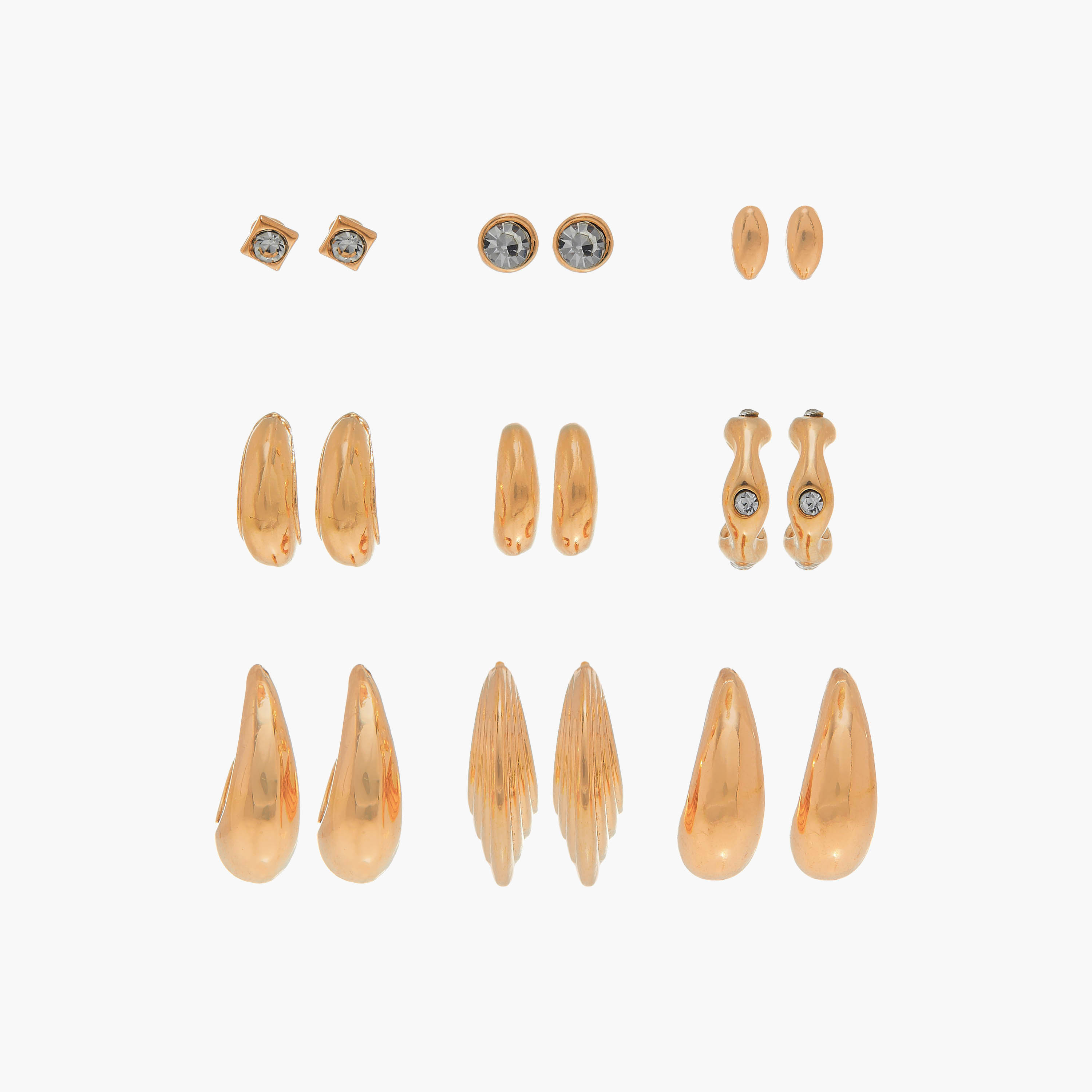 Set of 9 - Assorted Earrings with Pushback Closure-women-watchesandjewellery-jewellery-earrings-image-1