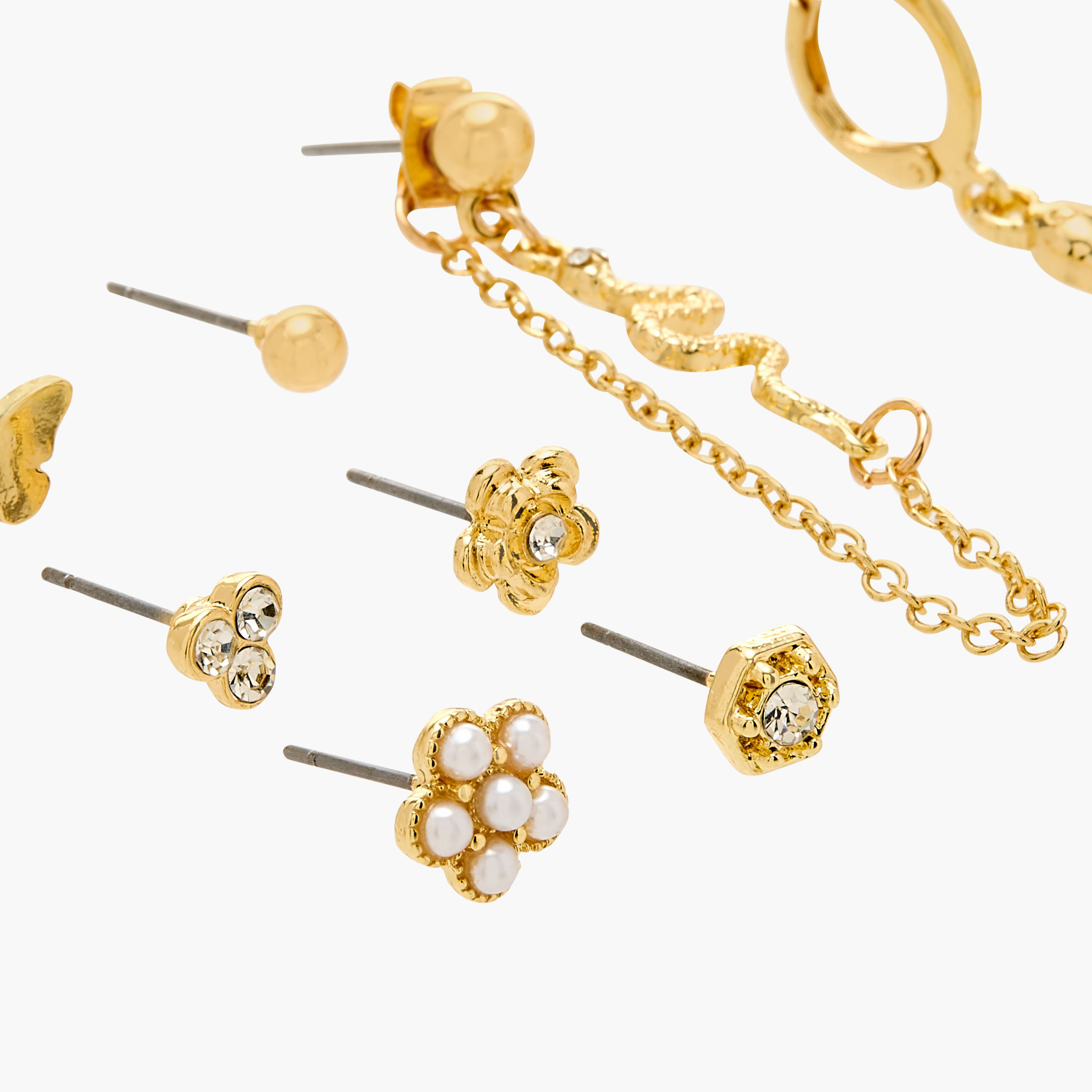 حلقان ميتاليك متنوعة - طقم 9 أزواج-women-watchesandjewellery-jewellery-earrings-image-5