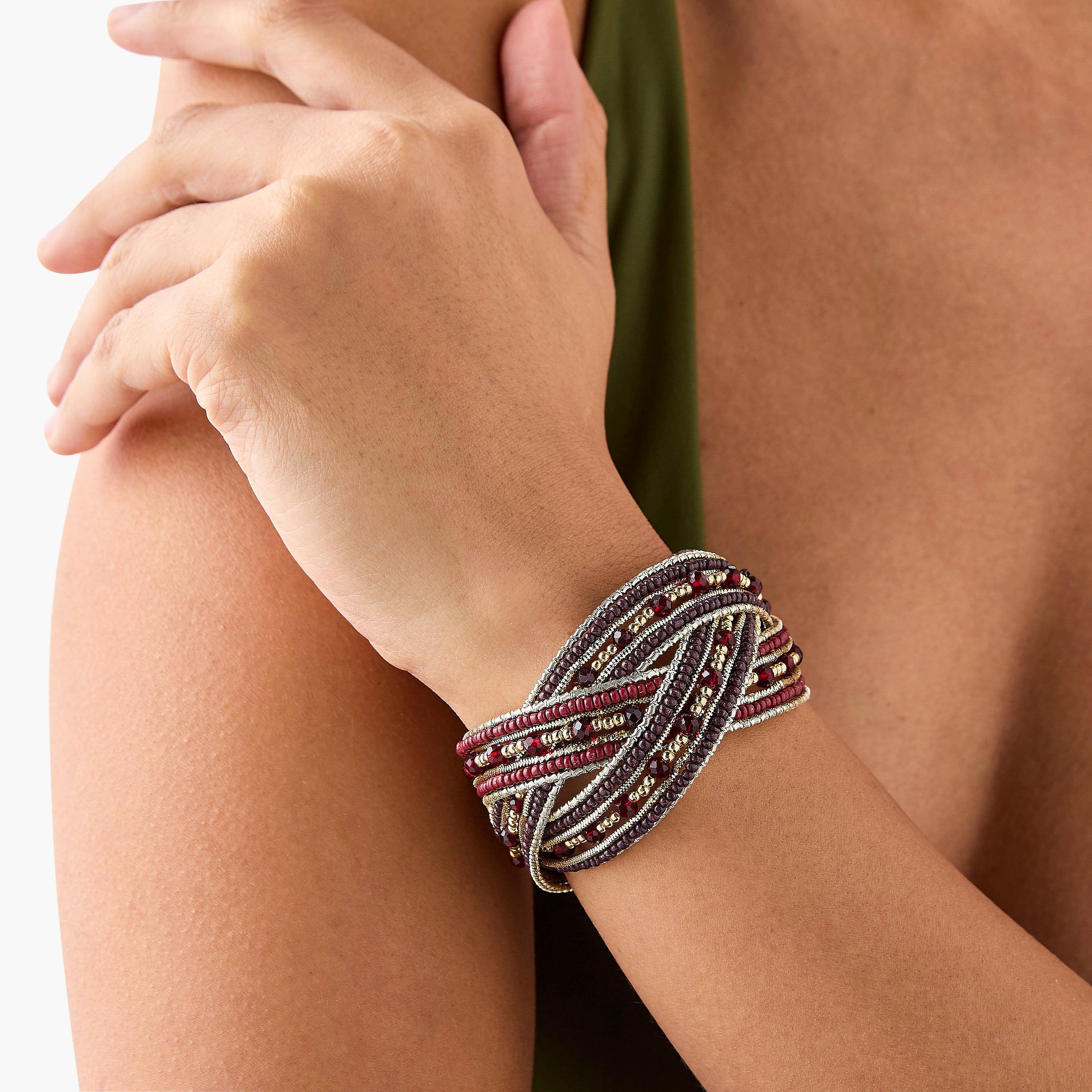 Embellished Cuff Bracelet-women-watchesandjewellery-jewellery-banglesandbracelets-image-2