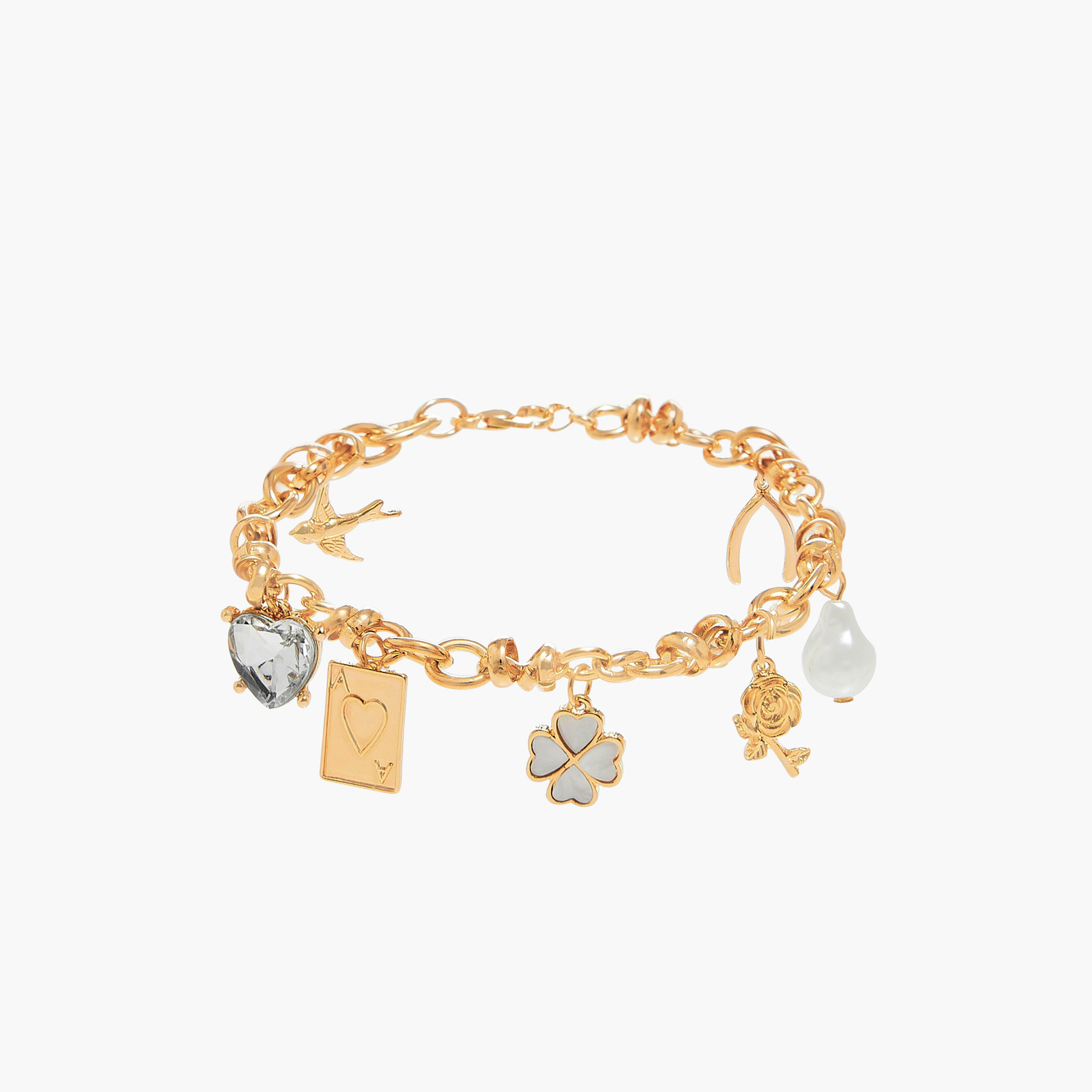 أسورة سلسلة بمشبك إغلاق ودلايات-women-watchesandjewellery-jewellery-banglesandbracelets-image-1