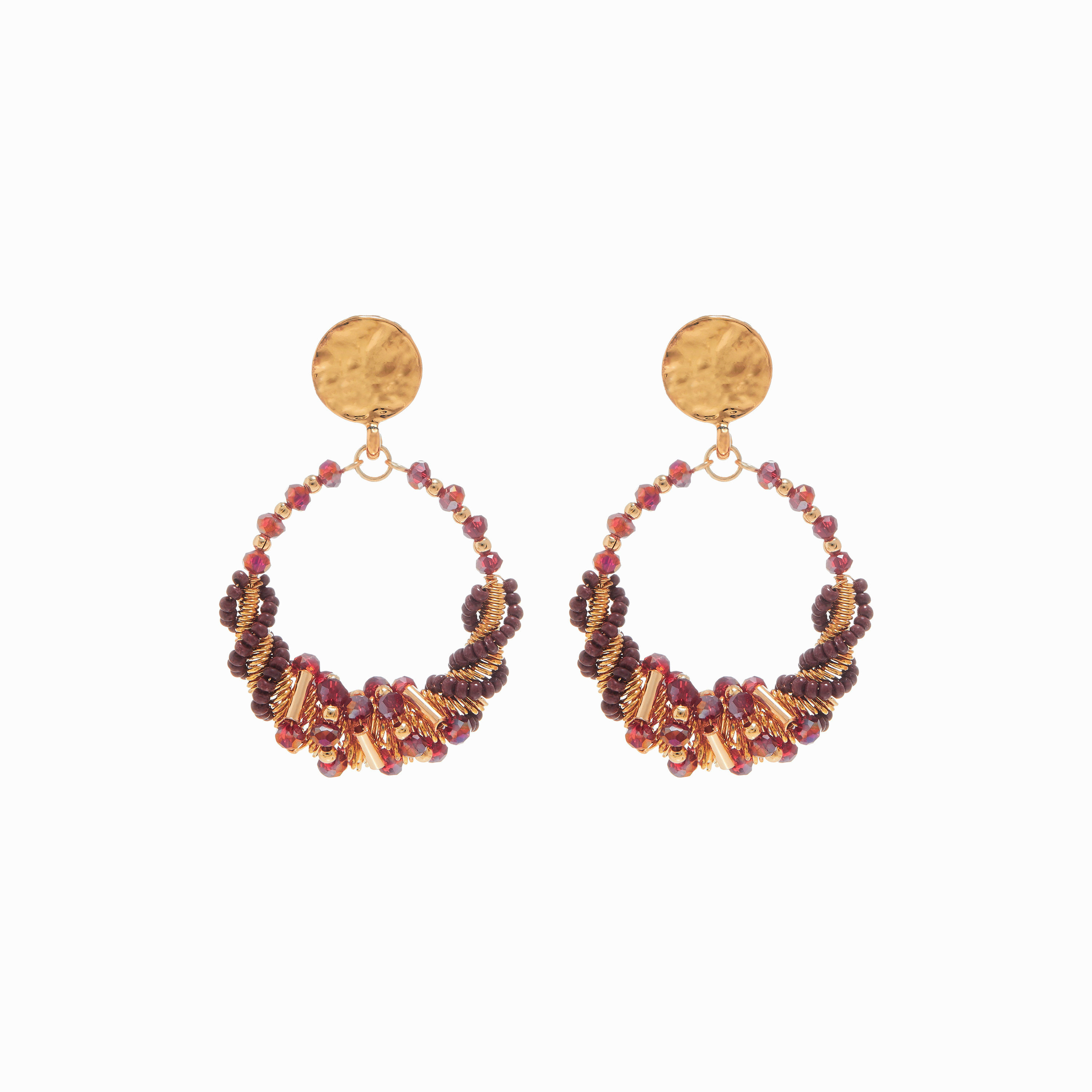 حلق متدلي مزين بالخرز بمكبس إغلاق خلفي-women-watchesandjewellery-jewellery-earrings-image-1