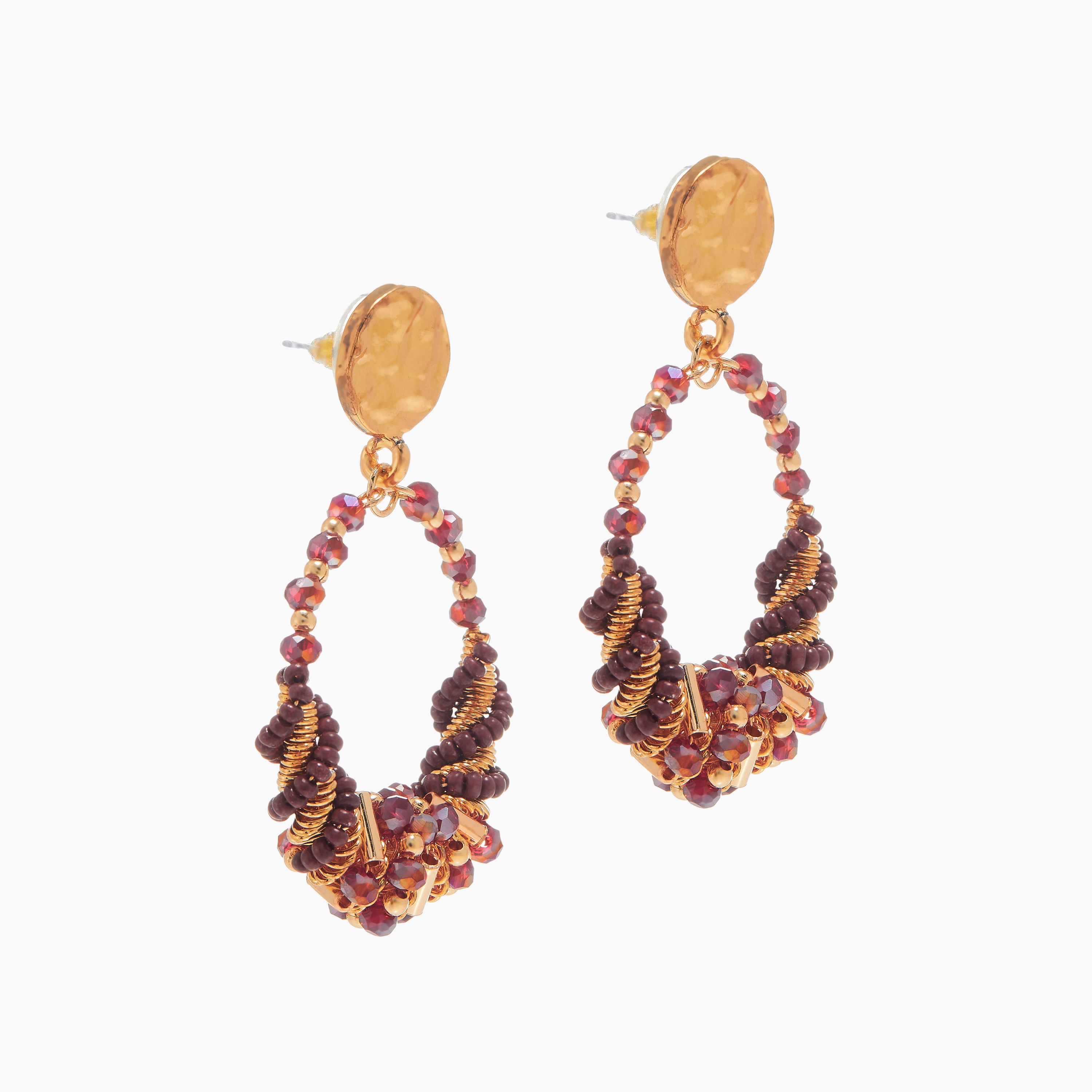 حلق متدلي مزين بالخرز بمكبس إغلاق خلفي-women-watchesandjewellery-jewellery-earrings-image-3