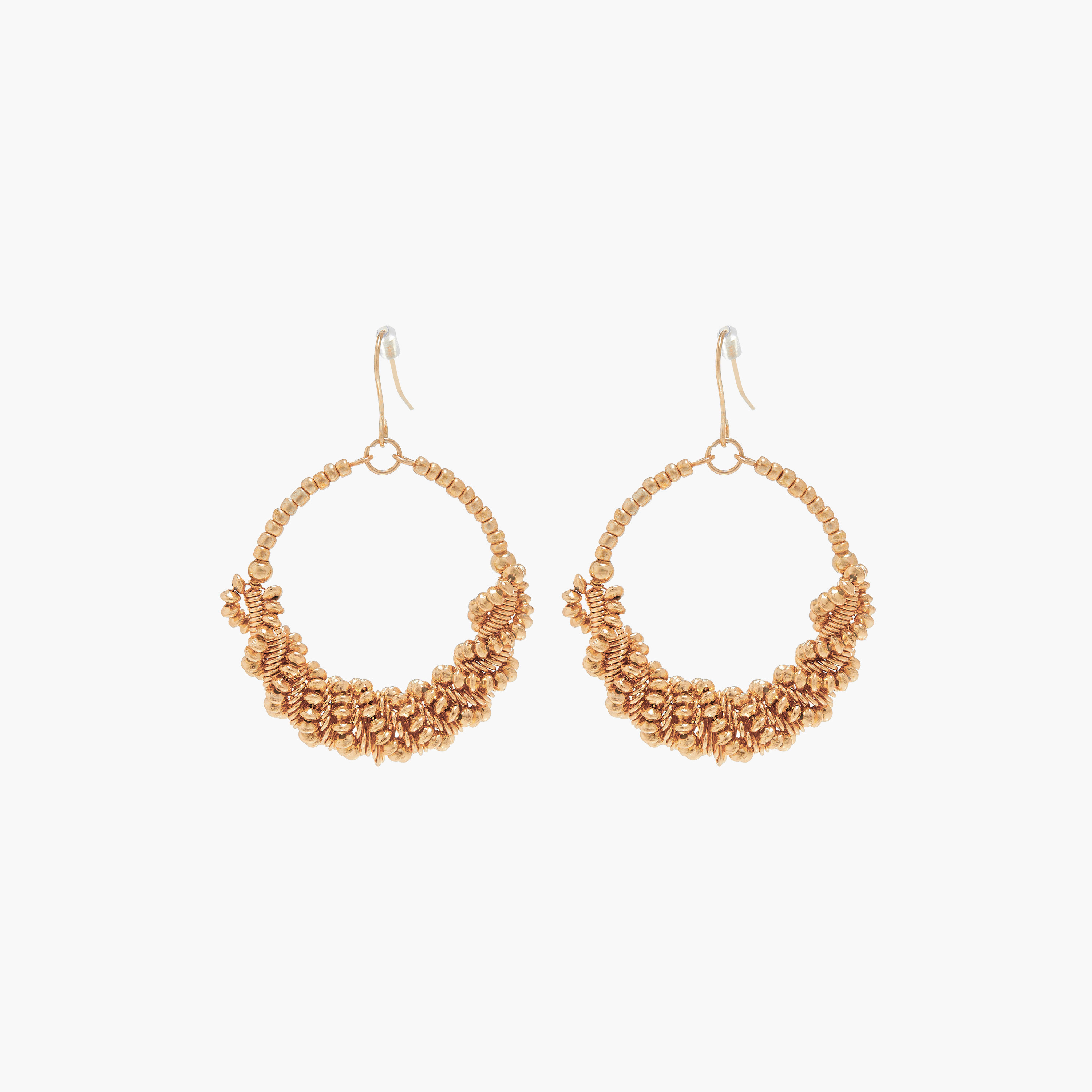 حلقان متدلية مزينة بالخرز مع مكبس إغلاق خلفي-women-watchesandjewellery-jewellery-earrings-image-1