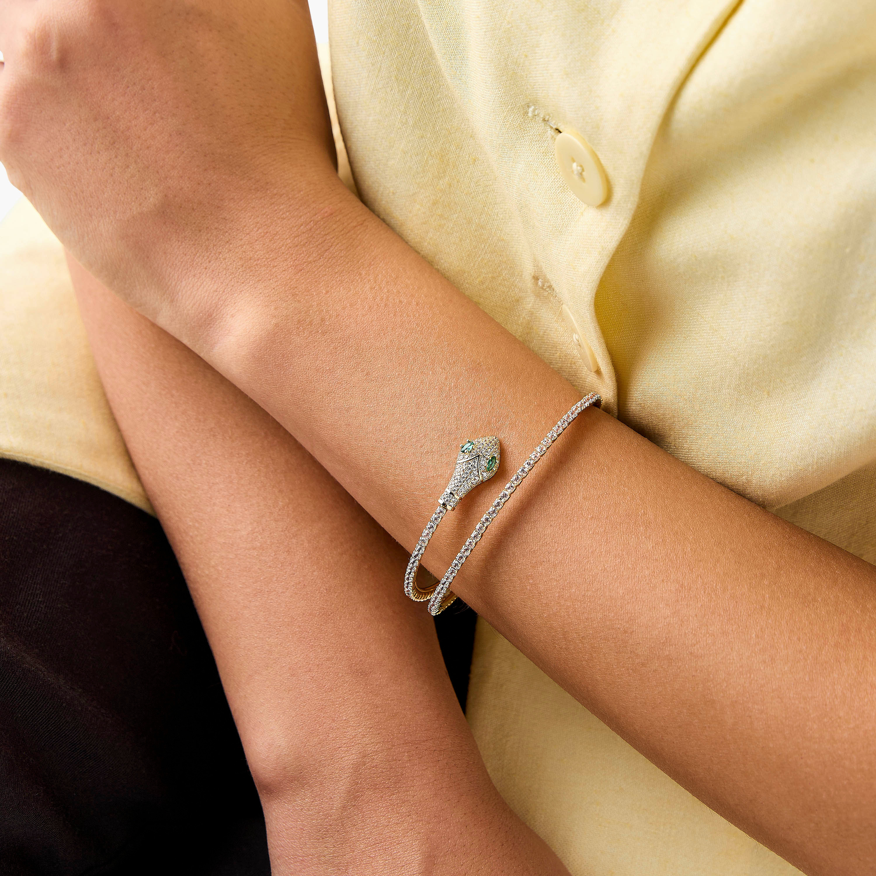 أسورة مزينة بتصميم ثعبان-women-watchesandjewellery-jewellery-banglesandbracelets-image-2