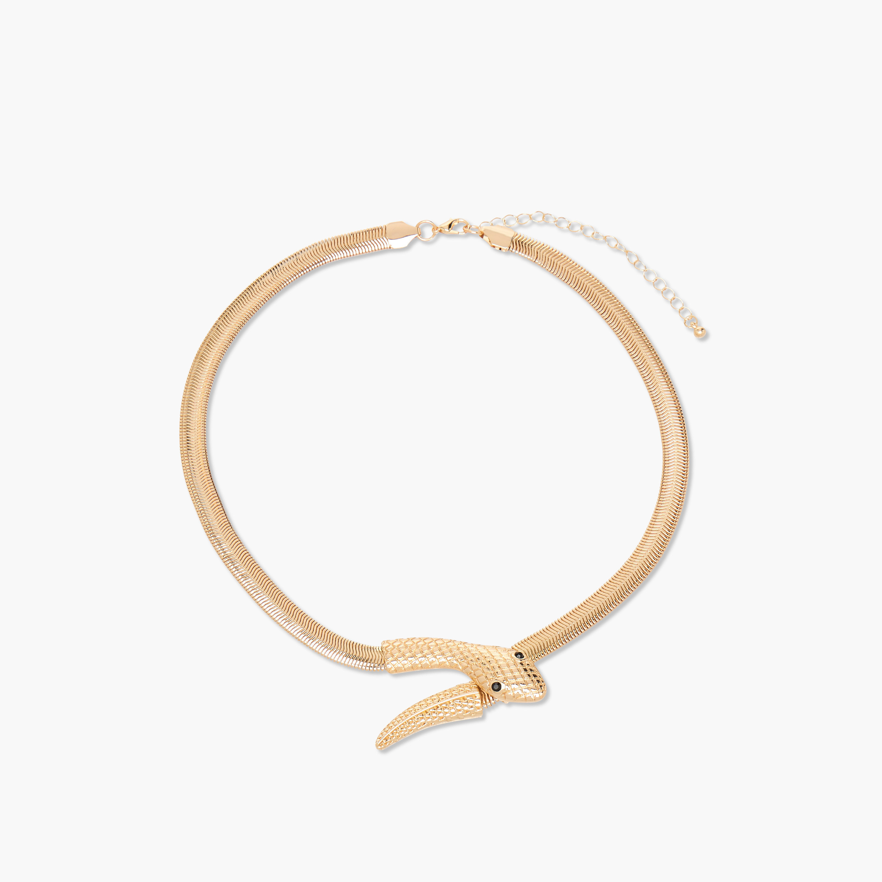 Metallic Necklace with Snake Detail-women-watchesandjewellery-jewellery-necklacesandpendants-image-1