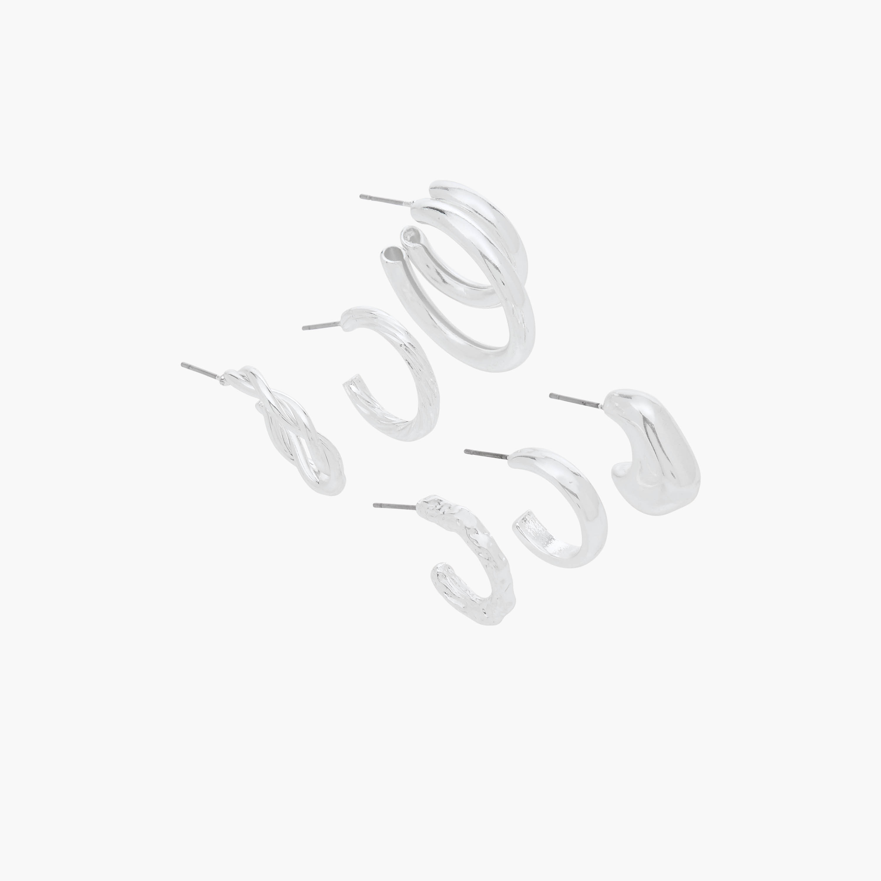Set of 6 - Gloo Metallic Hoop Earring with Pushback Closure-women-watchesandjewellery-jewellery-earrings-image-2