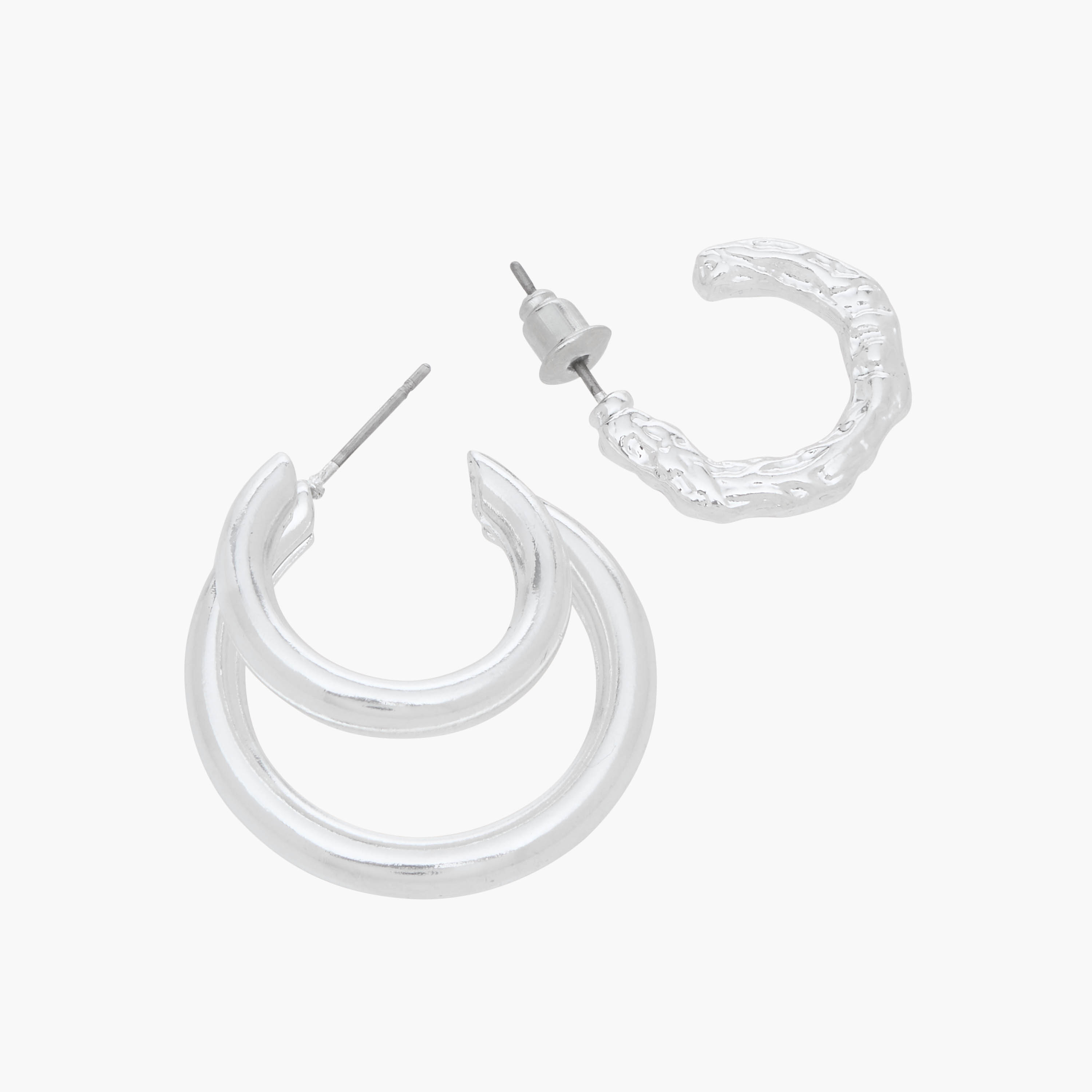 Set of 6 - Gloo Metallic Hoop Earring with Pushback Closure-women-watchesandjewellery-jewellery-earrings-image-4