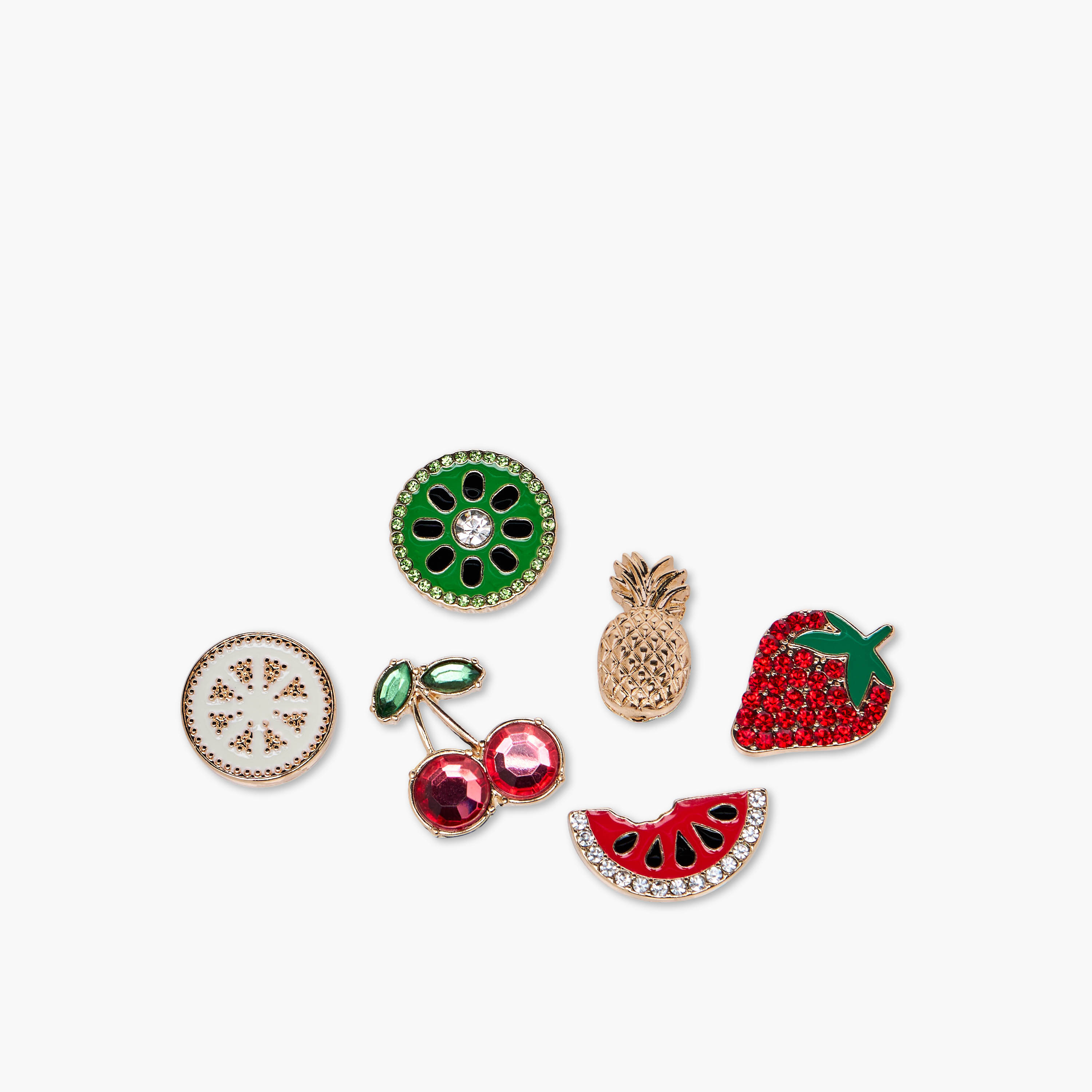 Set of 6 - Fruit Themed Metal Clog Charms-women-clothingaccessories-novelties-image-2