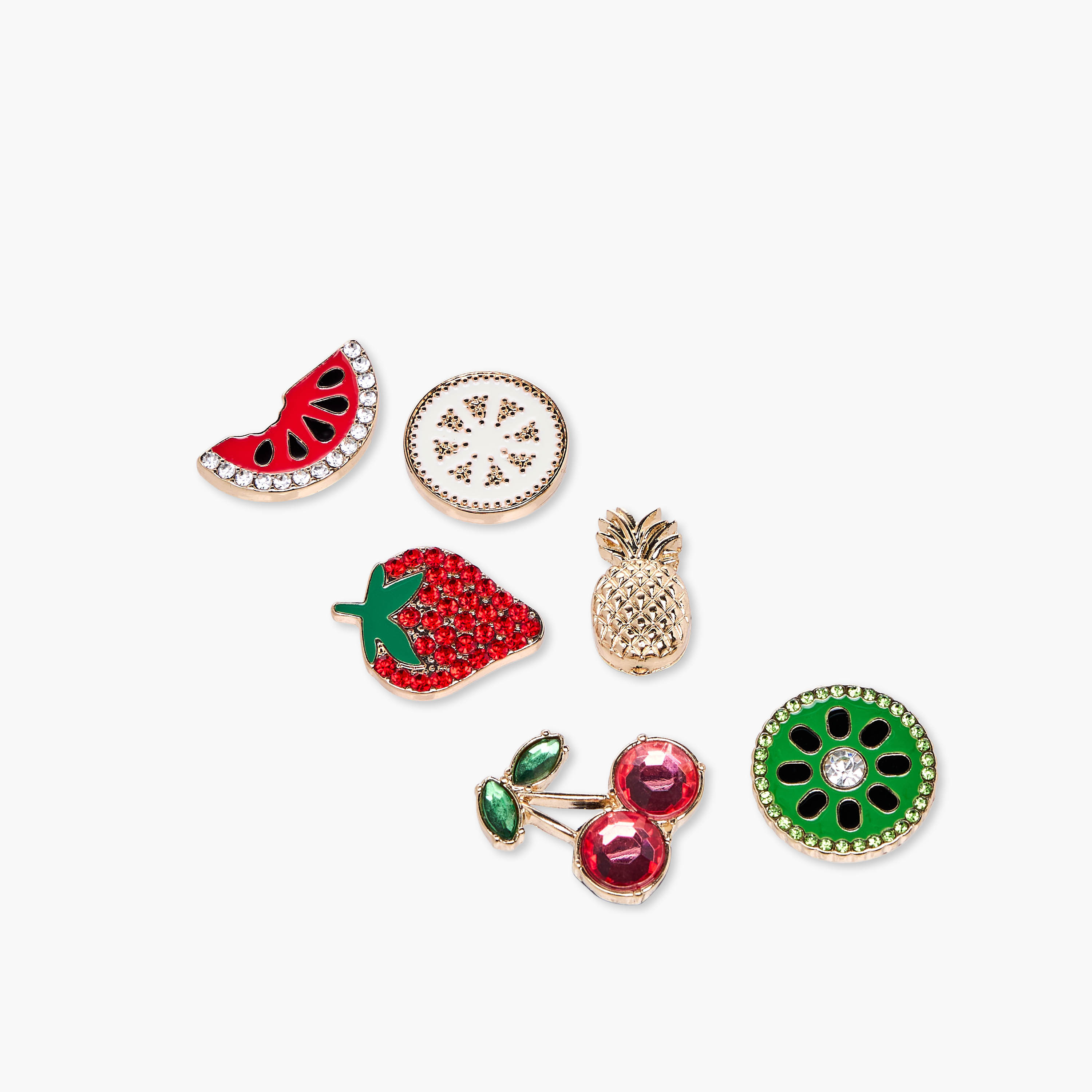 Set of 6 - Fruit Themed Metal Clog Charms-women-clothingaccessories-novelties-image-3
