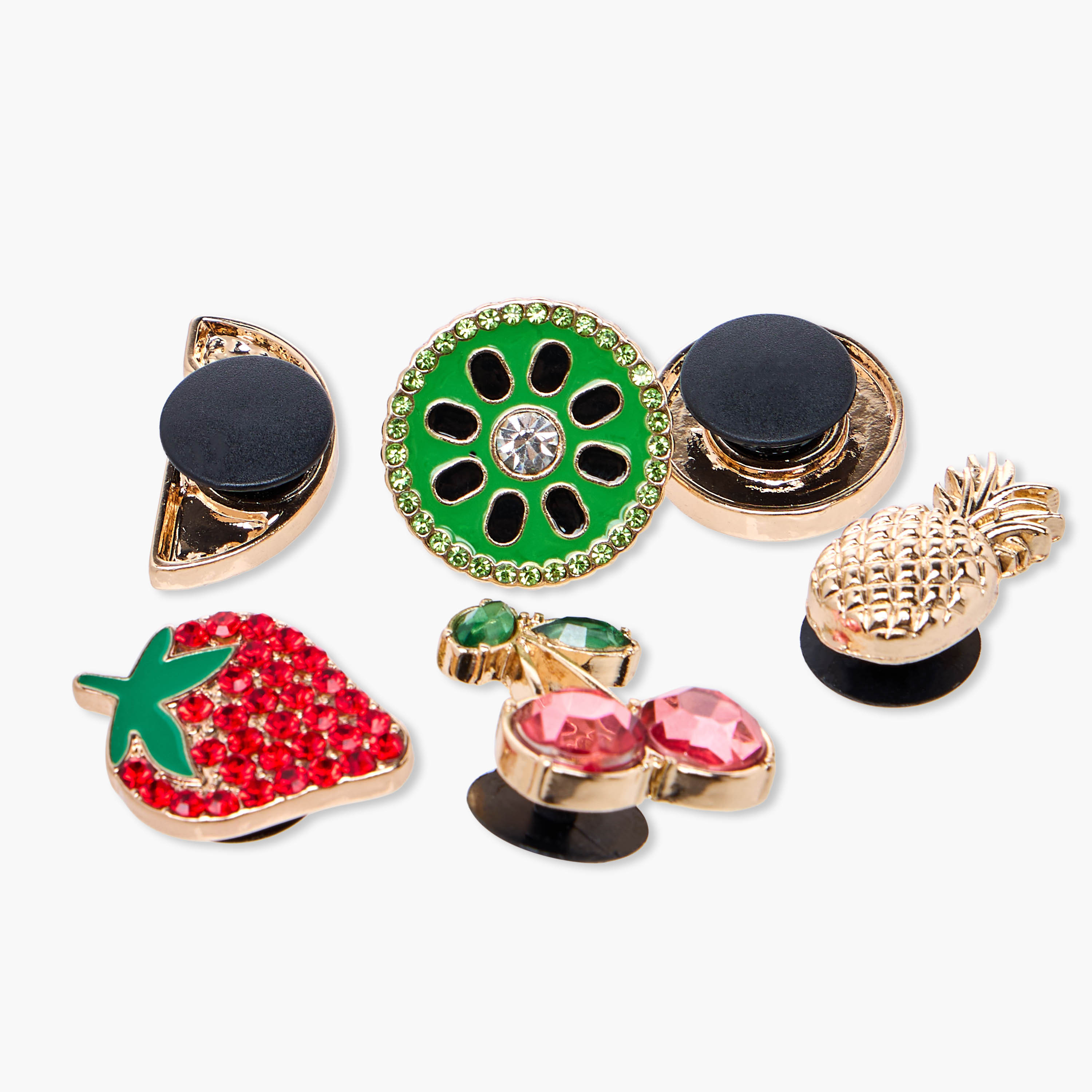 Set of 6 - Fruit Themed Metal Clog Charms-women-clothingaccessories-novelties-image-5