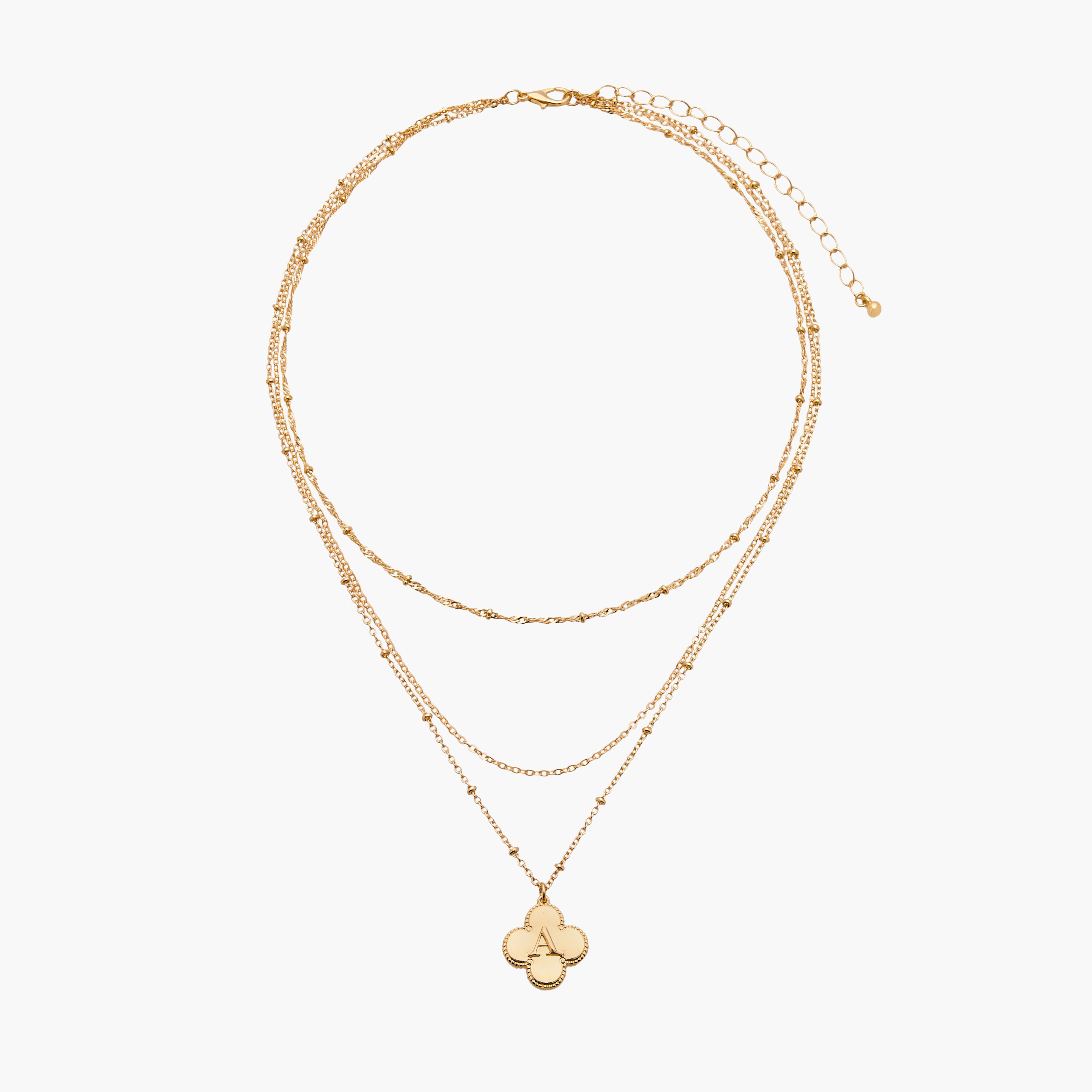 Layered Initial A Pendant Necklace with Lobster Clasp Closure-women-watchesandjewellery-jewellery-necklacesandpendants-image-1