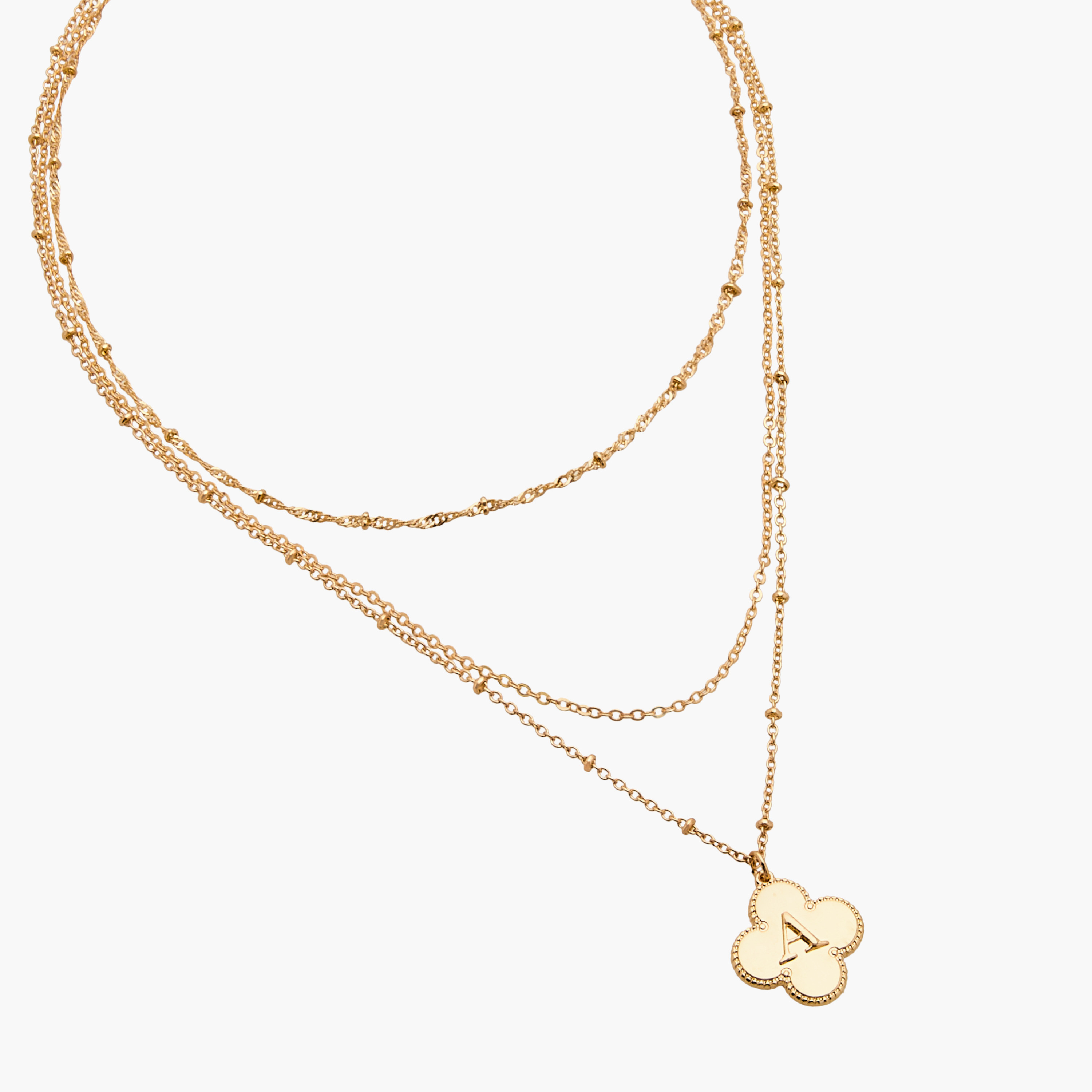Layered Initial A Pendant Necklace with Lobster Clasp Closure-women-watchesandjewellery-jewellery-necklacesandpendants-image-3