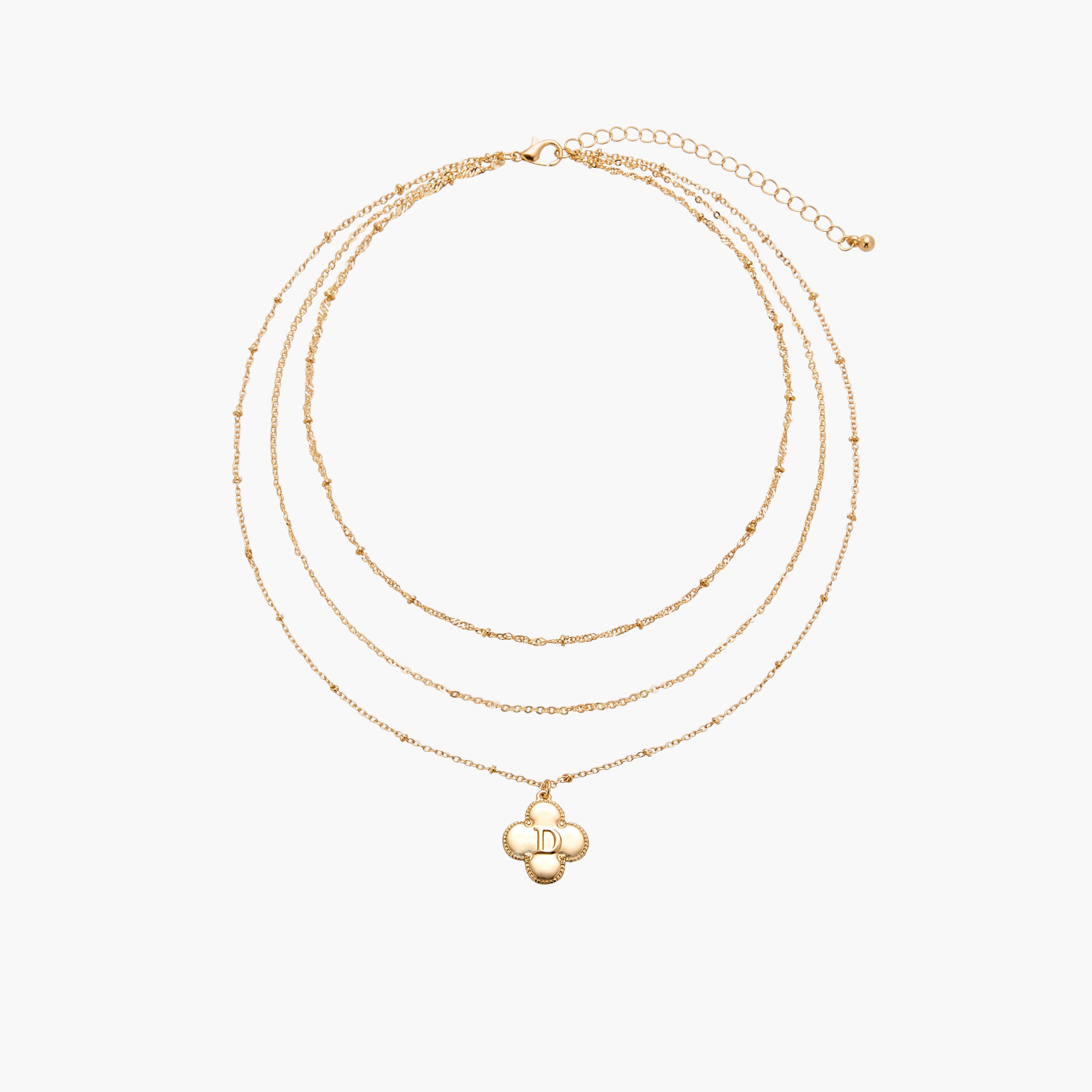 Alphabet D Pendant Layered Necklace with Lobster Clasp-women-watchesandjewellery-jewellery-necklacesandpendants-image-1
