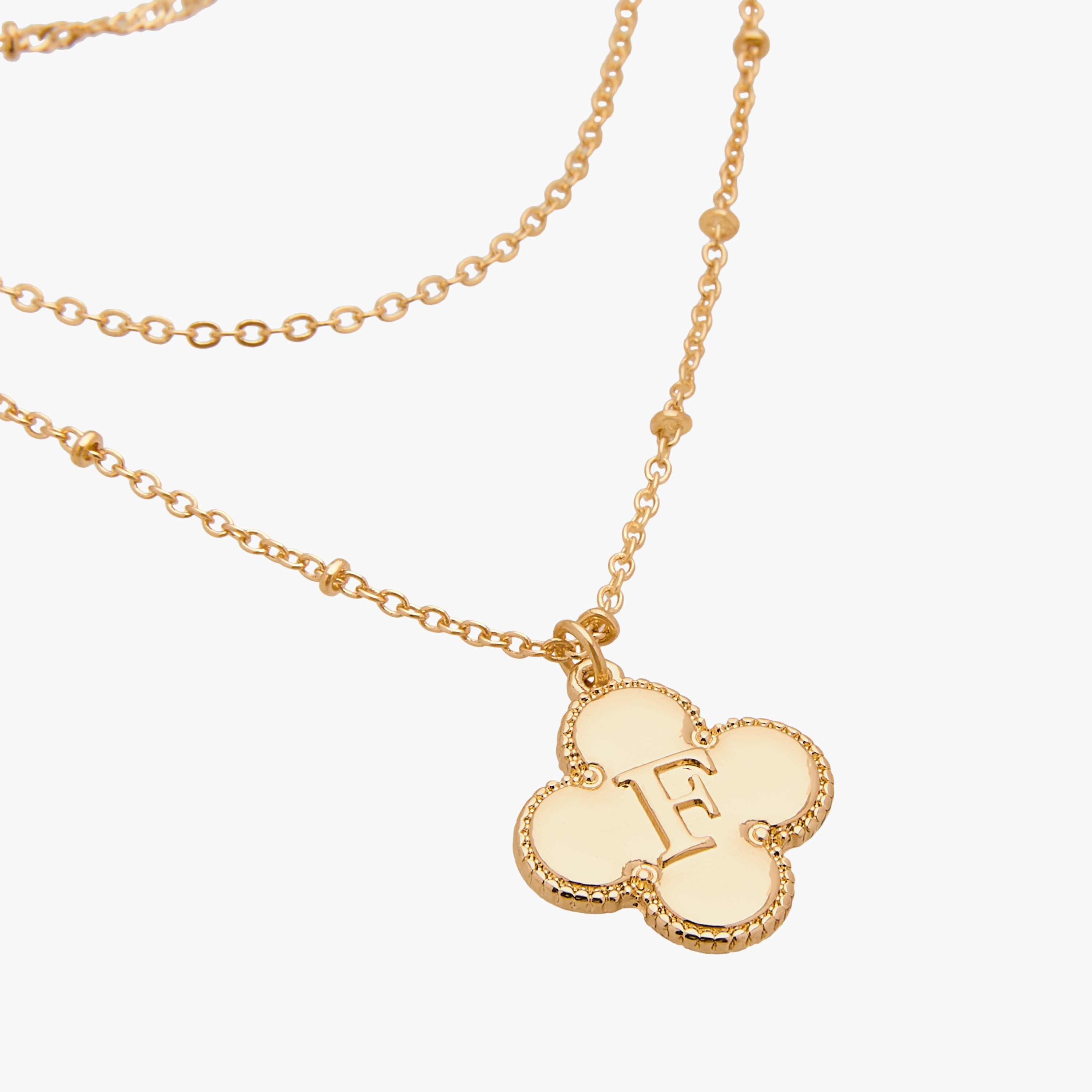Layered Initial F Pendant Necklace with Lobster Clasp Closure-women-watchesandjewellery-jewellery-necklacesandpendants-image-5