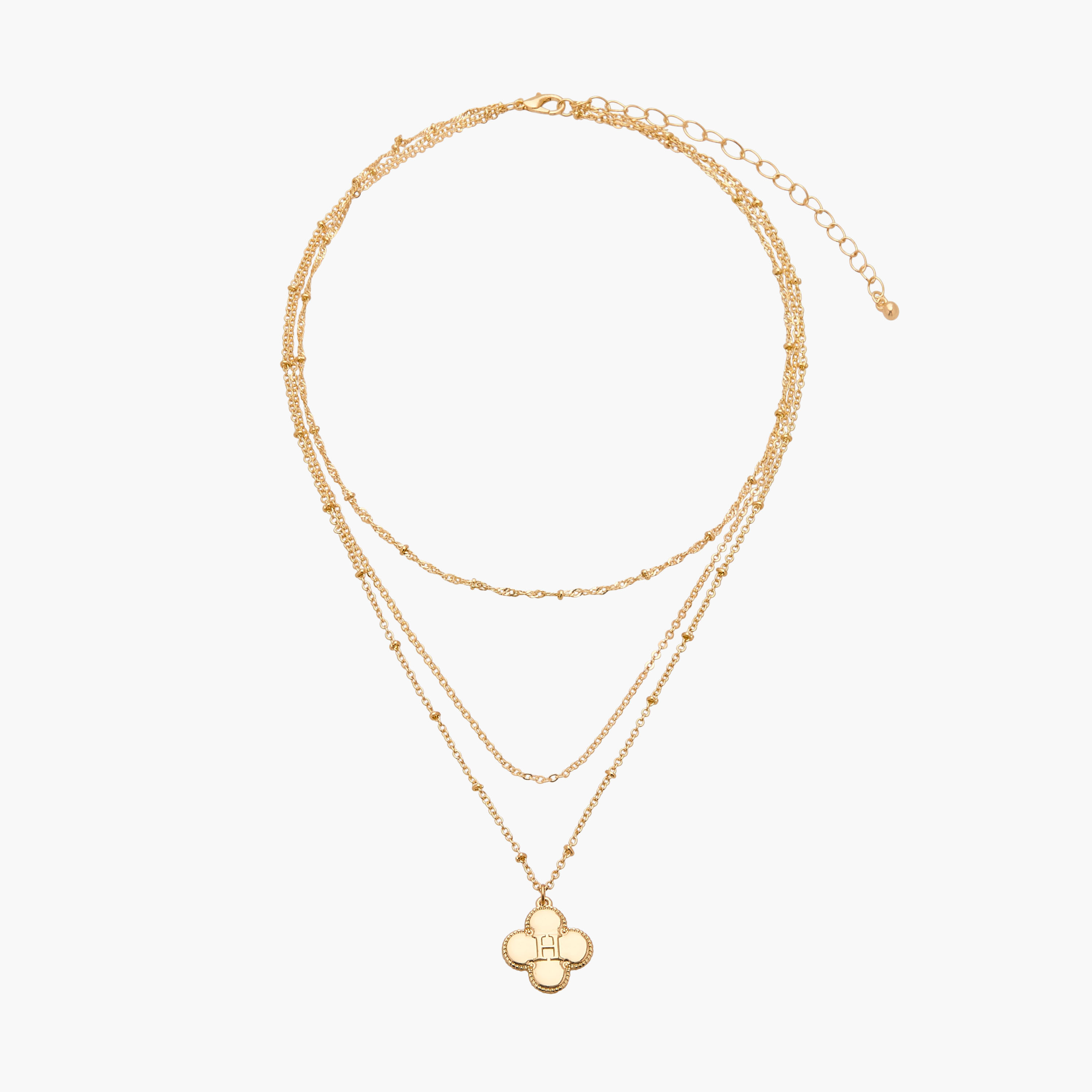 Alphabet H Pendant Layered Necklace with Lobster Clasp-women-watchesandjewellery-jewellery-necklacesandpendants-image-1