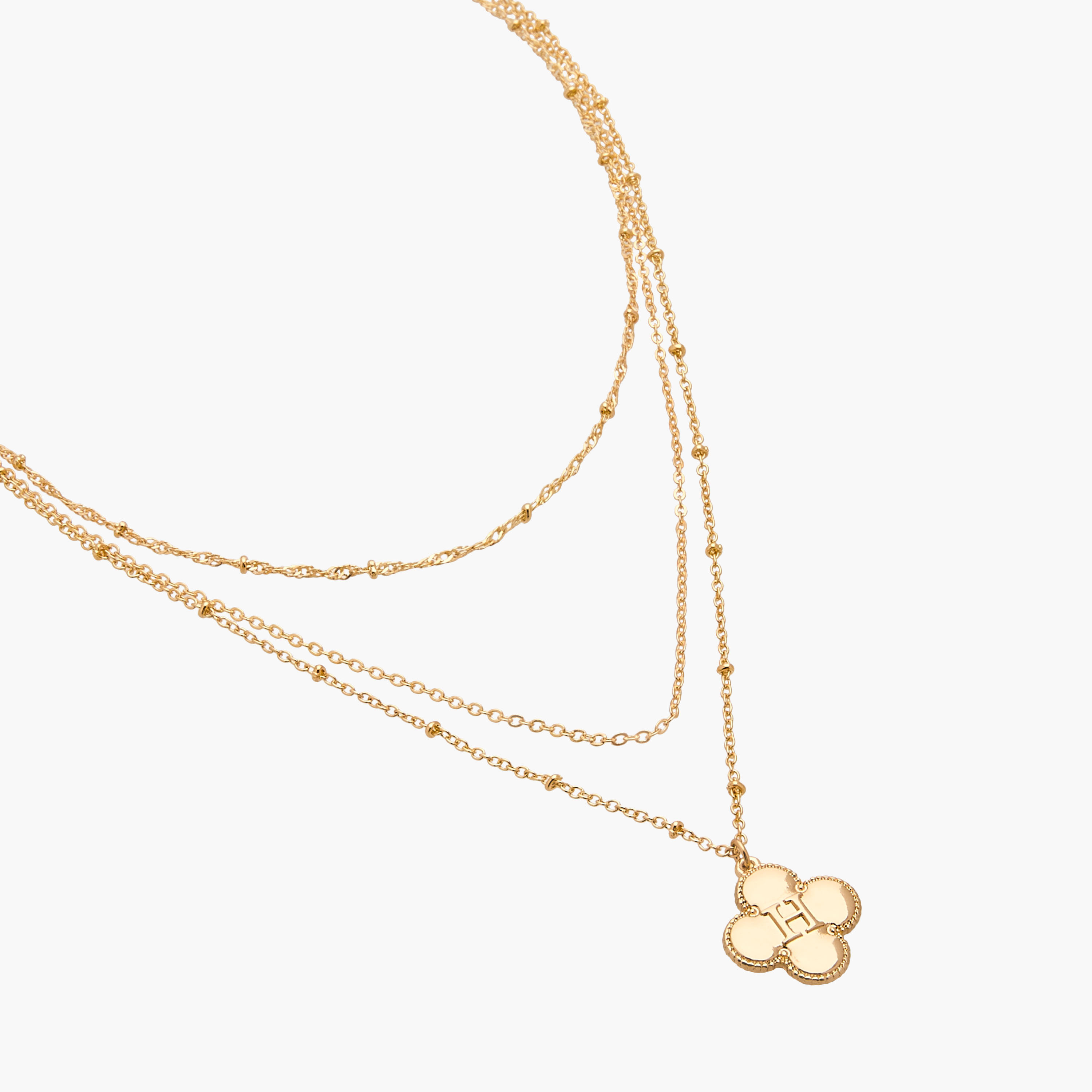 Alphabet H Pendant Layered Necklace with Lobster Clasp-women-watchesandjewellery-jewellery-necklacesandpendants-image-3