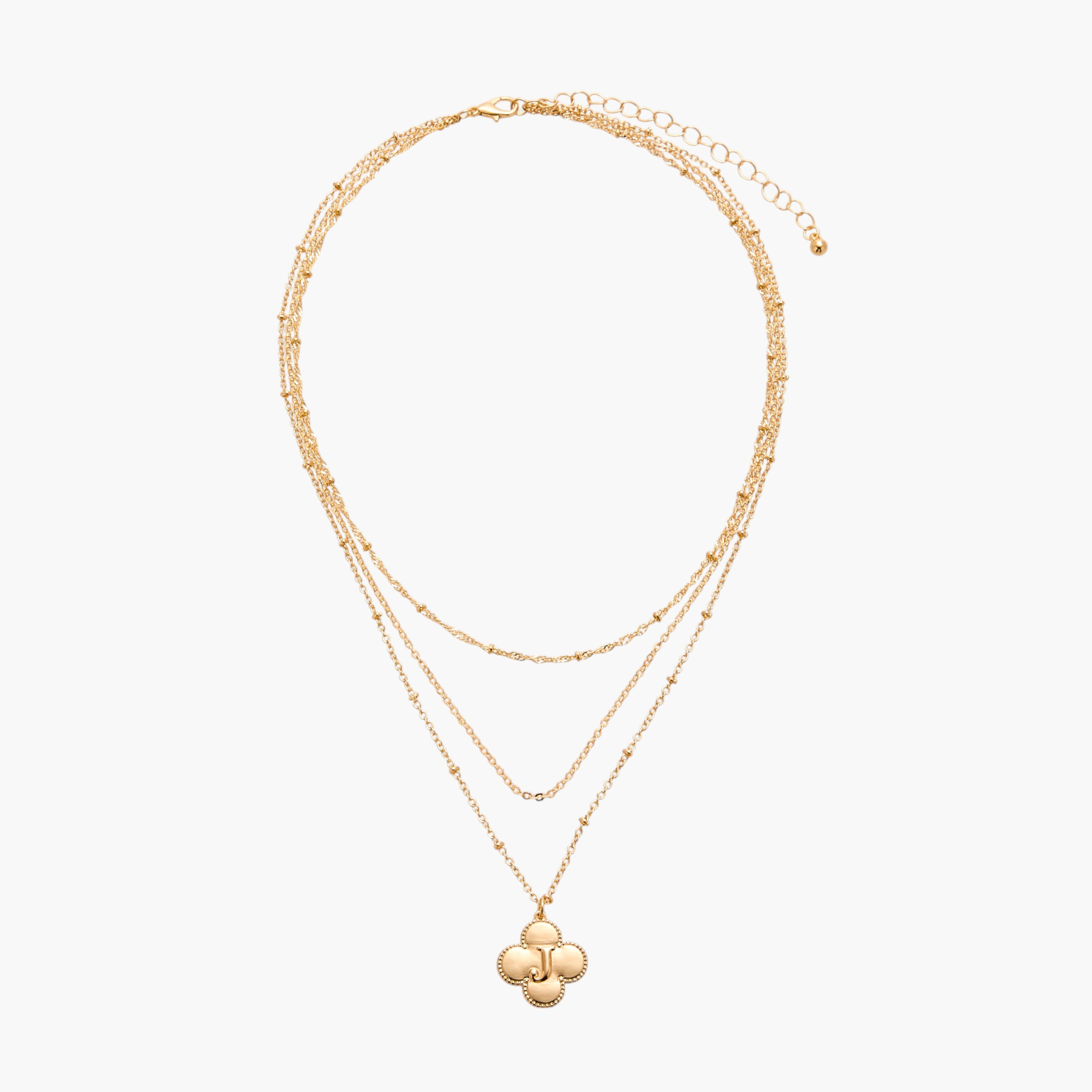 عقد طبقات بدلاية حرف ومشبك إغلاق-women-watchesandjewellery-jewellery-necklacesandpendants-image-1