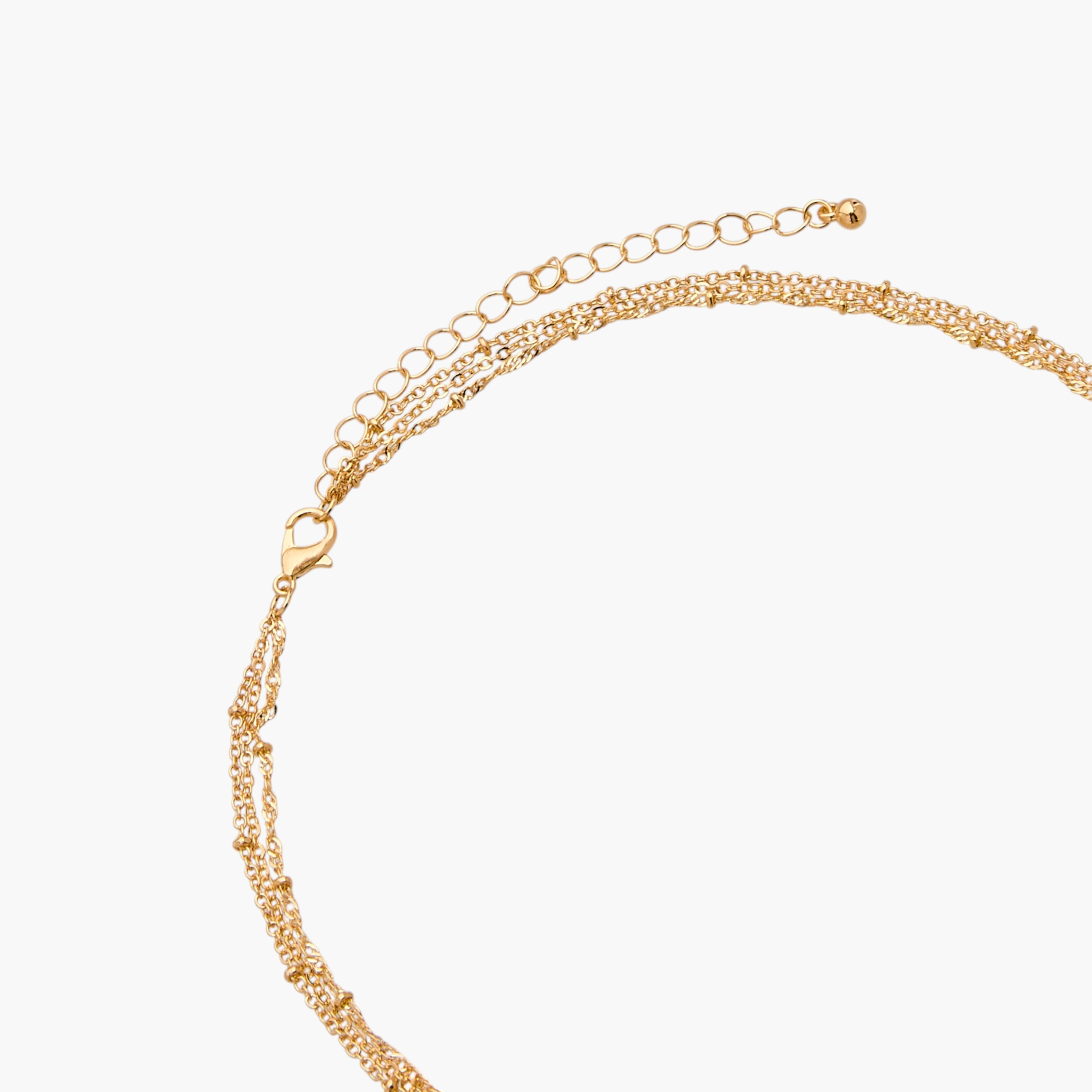 Alphabet M Pendant Layered Necklace with Lobster Clasp-women-watchesandjewellery-jewellery-necklacesandpendants-image-4