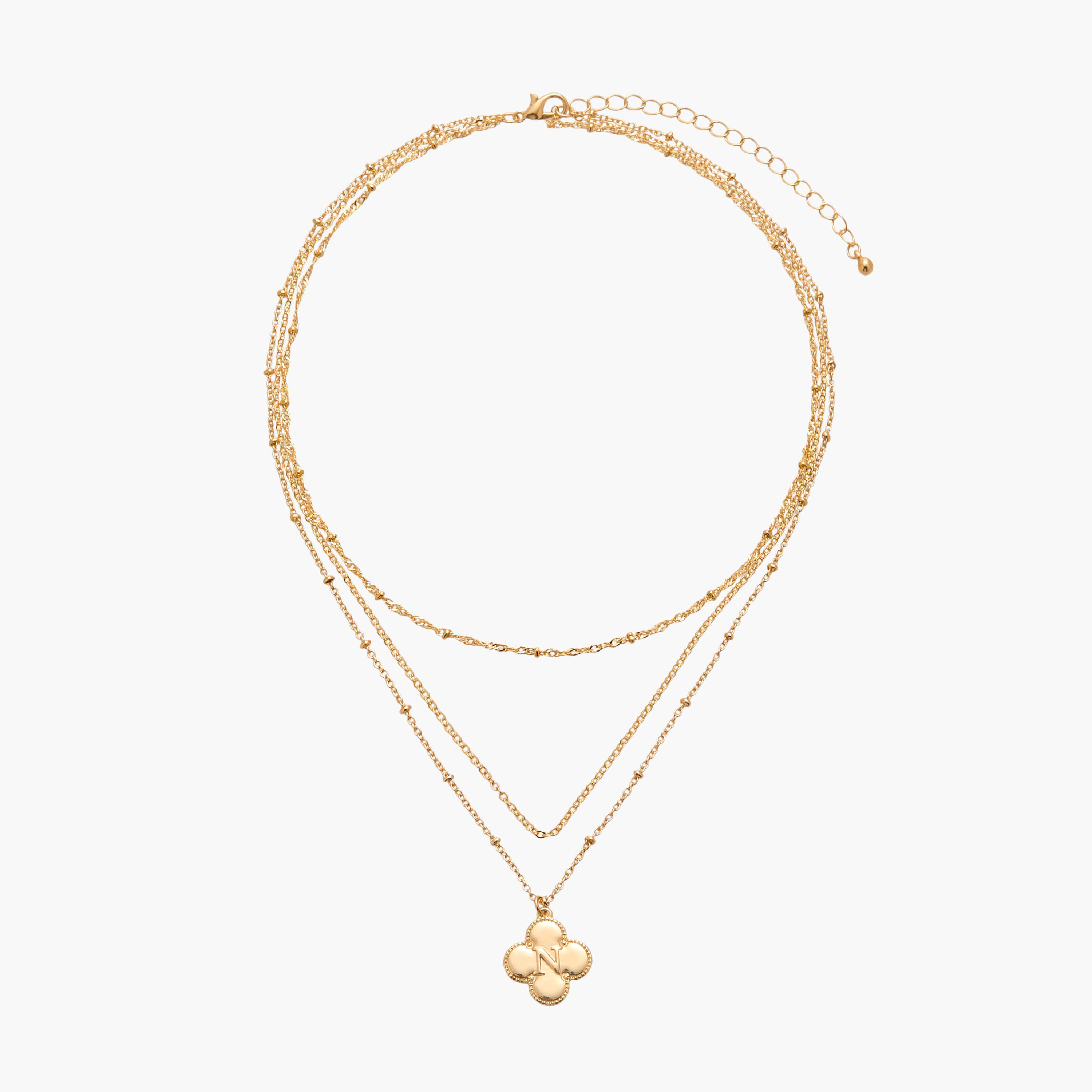Alphabet N Pendant Layered Necklace with Lobster Clasp-women-watchesandjewellery-jewellery-necklacesandpendants-image-1