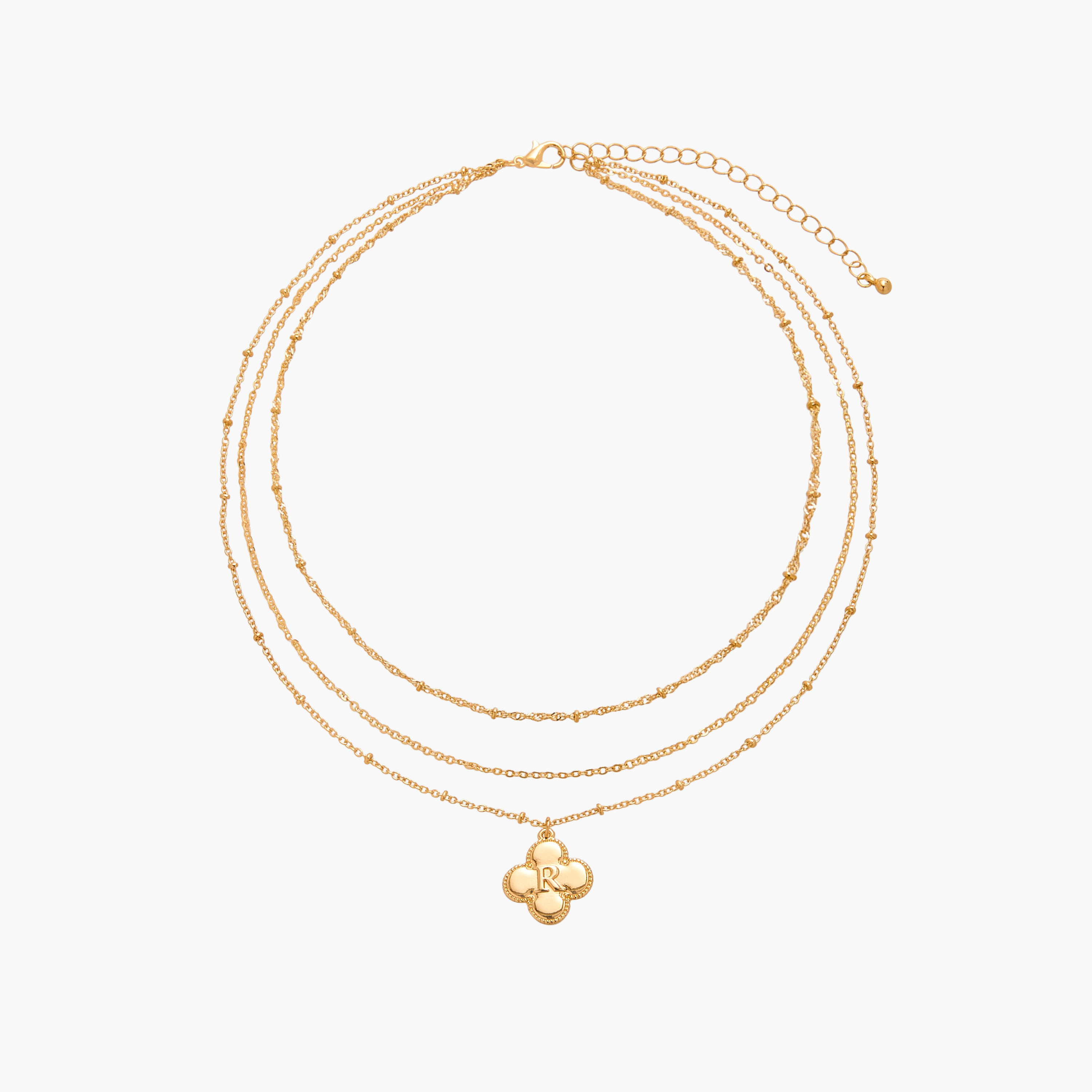Alphabet R Pendant Layered Necklace with Lobster Clasp-women-watchesandjewellery-jewellery-necklacesandpendants-image-1