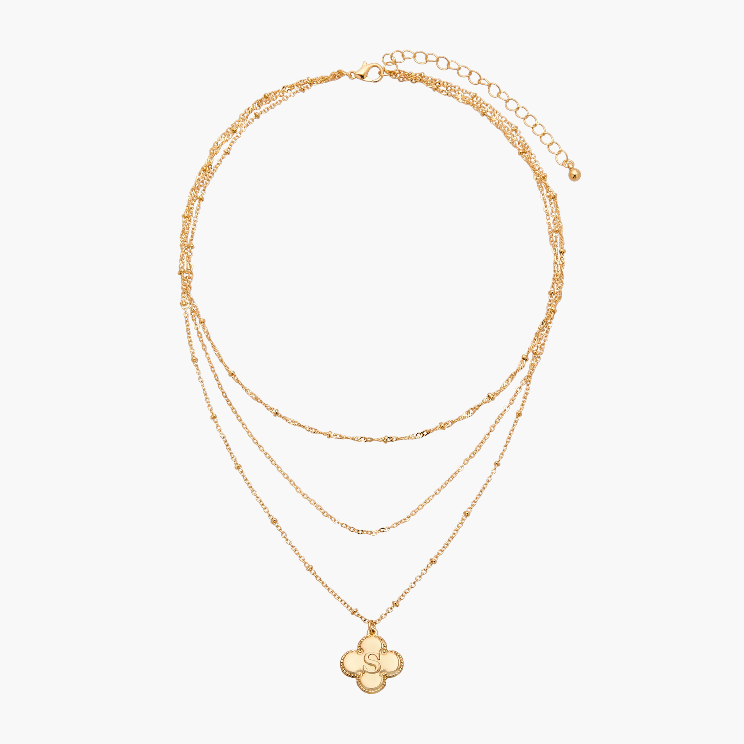 عقد بطبقات ودلاية حرف وقفل إغلاق-women-watchesandjewellery-jewellery-necklacesandpendants-image-1
