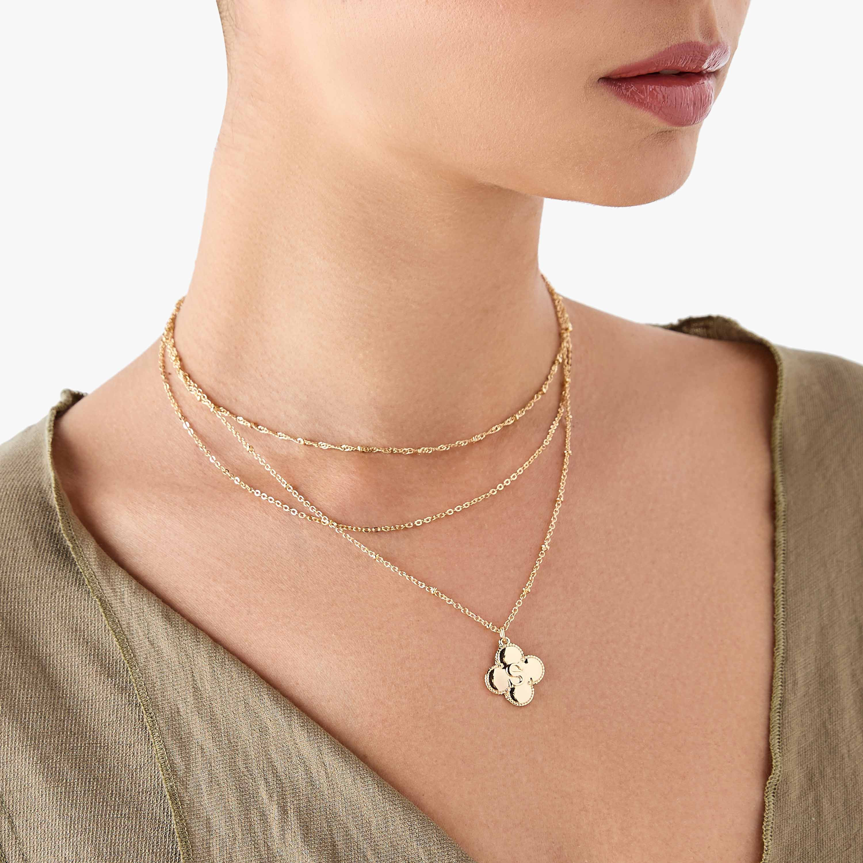 عقد بطبقات ودلاية حرف وقفل إغلاق-women-watchesandjewellery-jewellery-necklacesandpendants-image-2