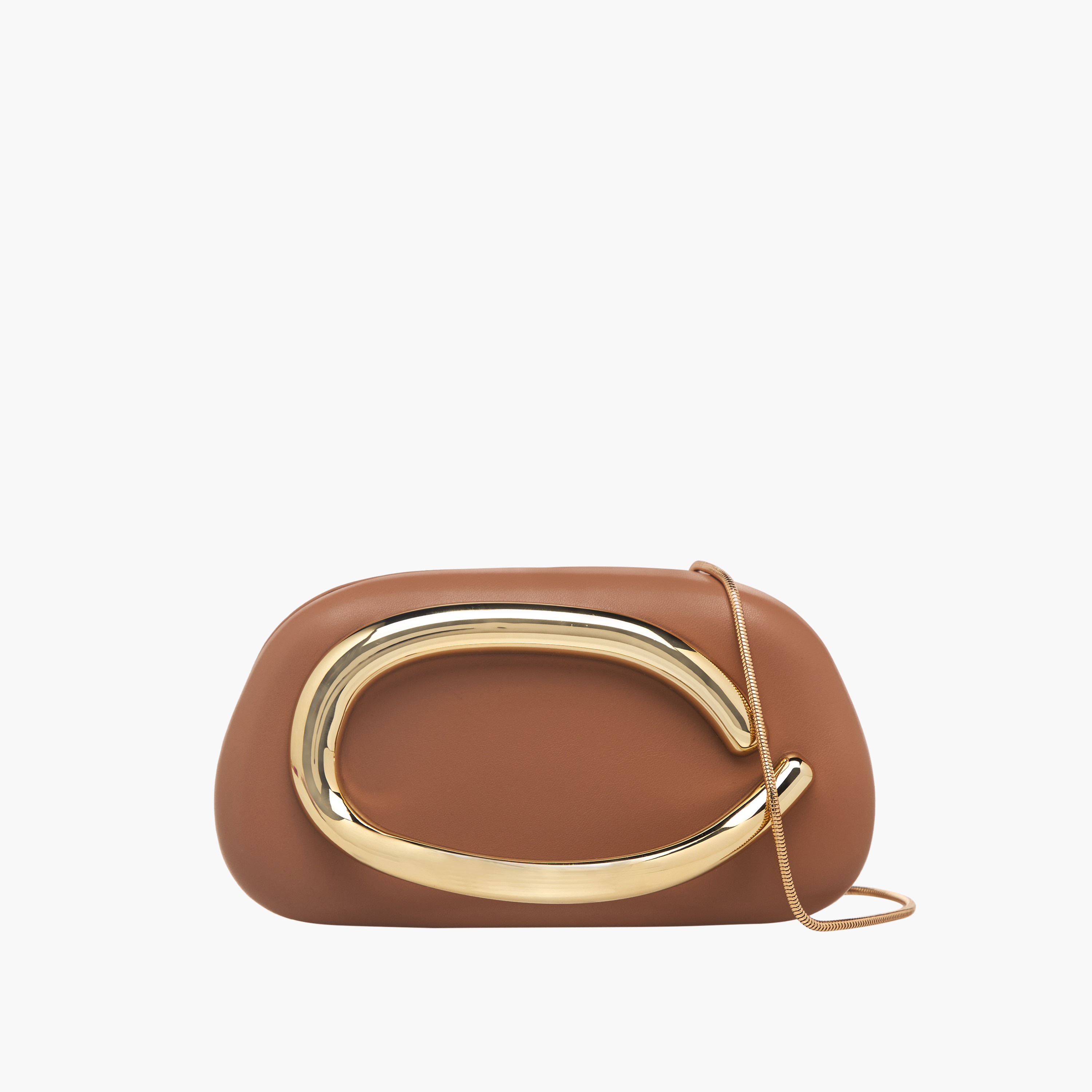 Metal Trim Clutch Bag with Chain Strap-women-bagsandwallets-handbags-image-1