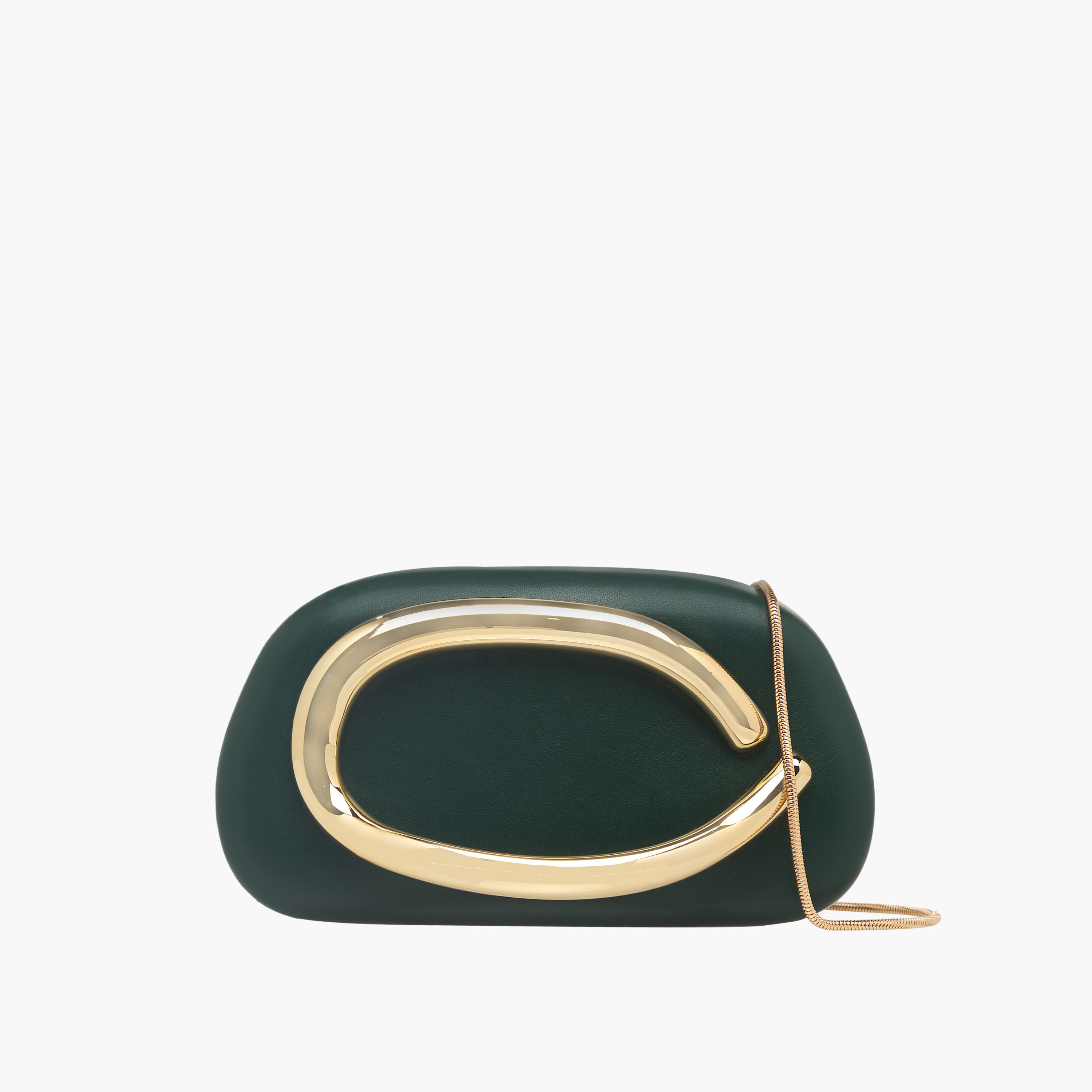 Metal Trim Clutch Bag with Chain Strap-women-bagsandwallets-handbags-image-1