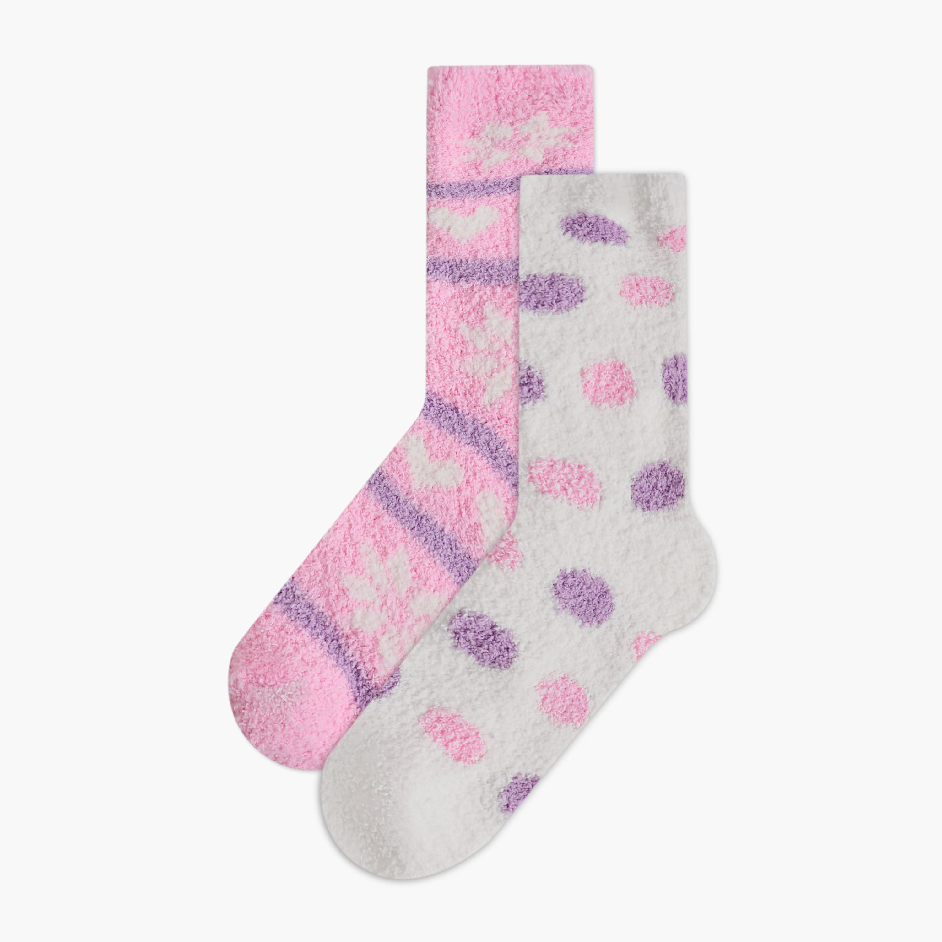 Pack of 2 - Cosy Crew Length Polyester Socks-women-socksandstockings-image-1