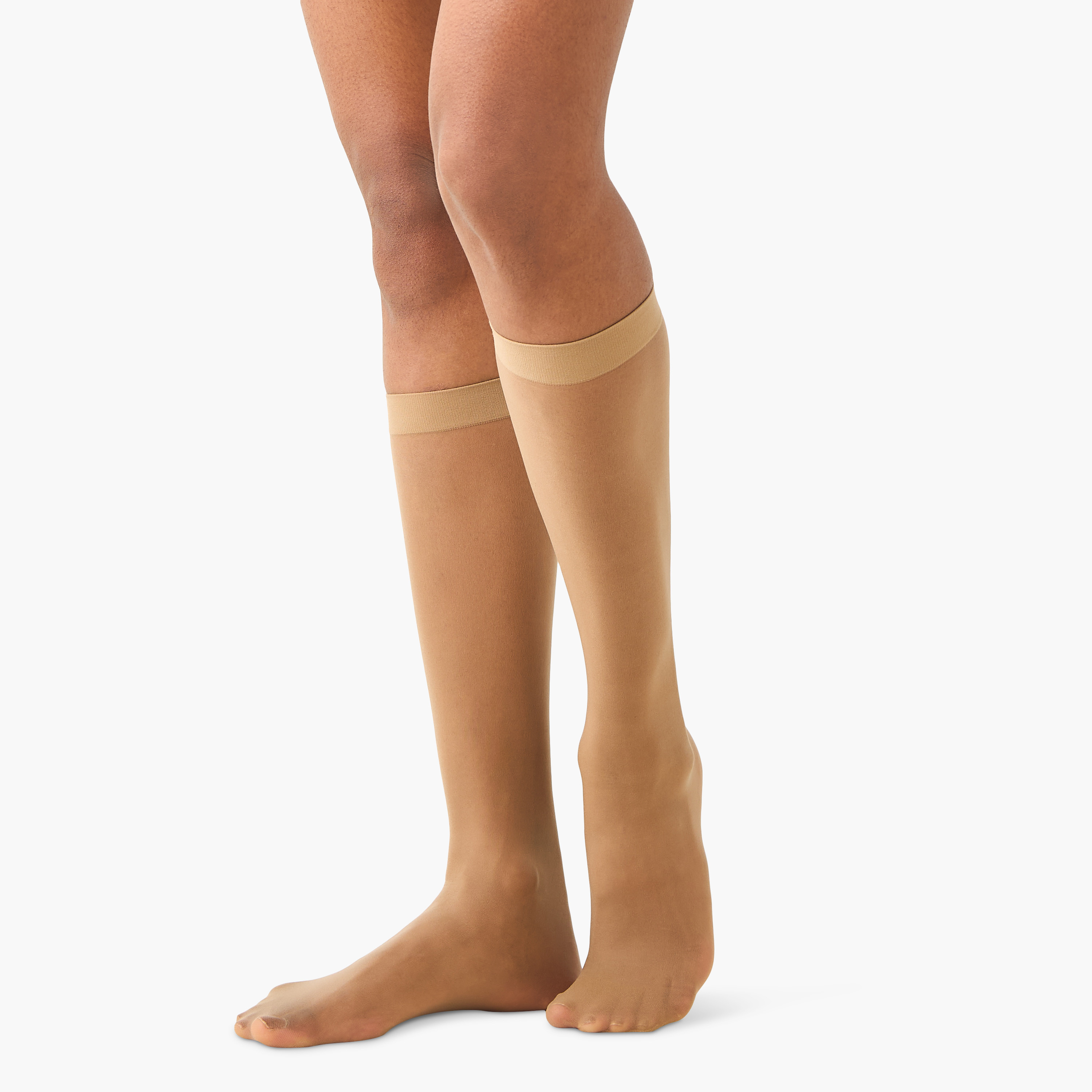 Knee Length Sheer Stockings-women-socksandstockings-image-2