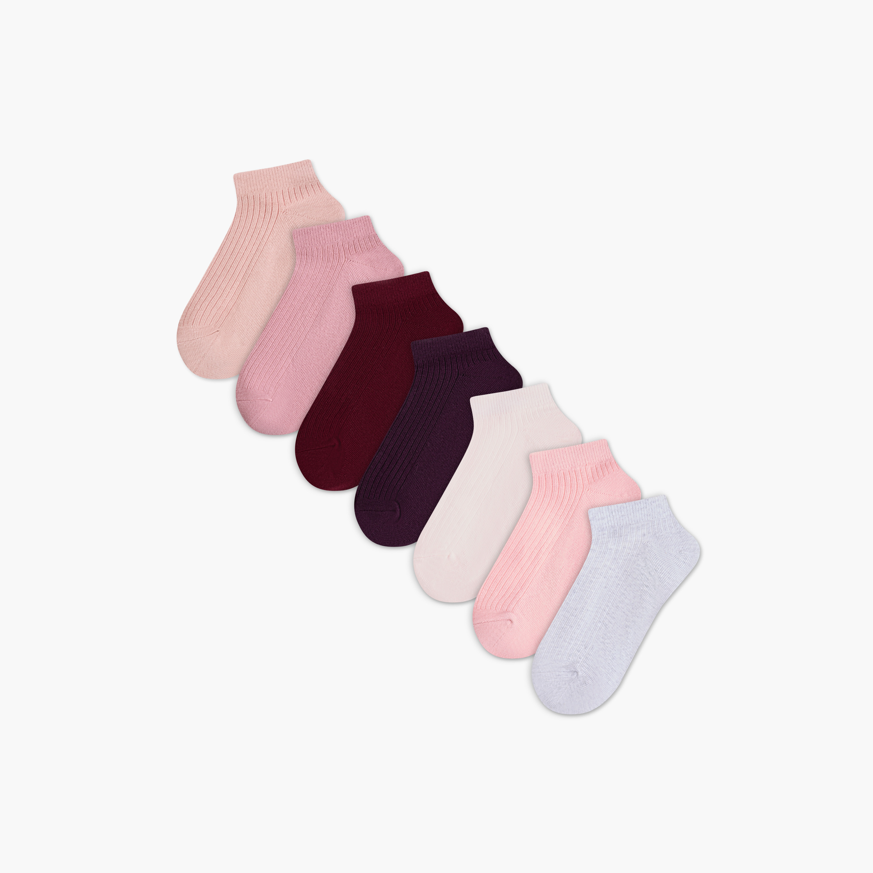 Pack of 7 Ribbed Trainer Socks-women-socksandstockings-image-1