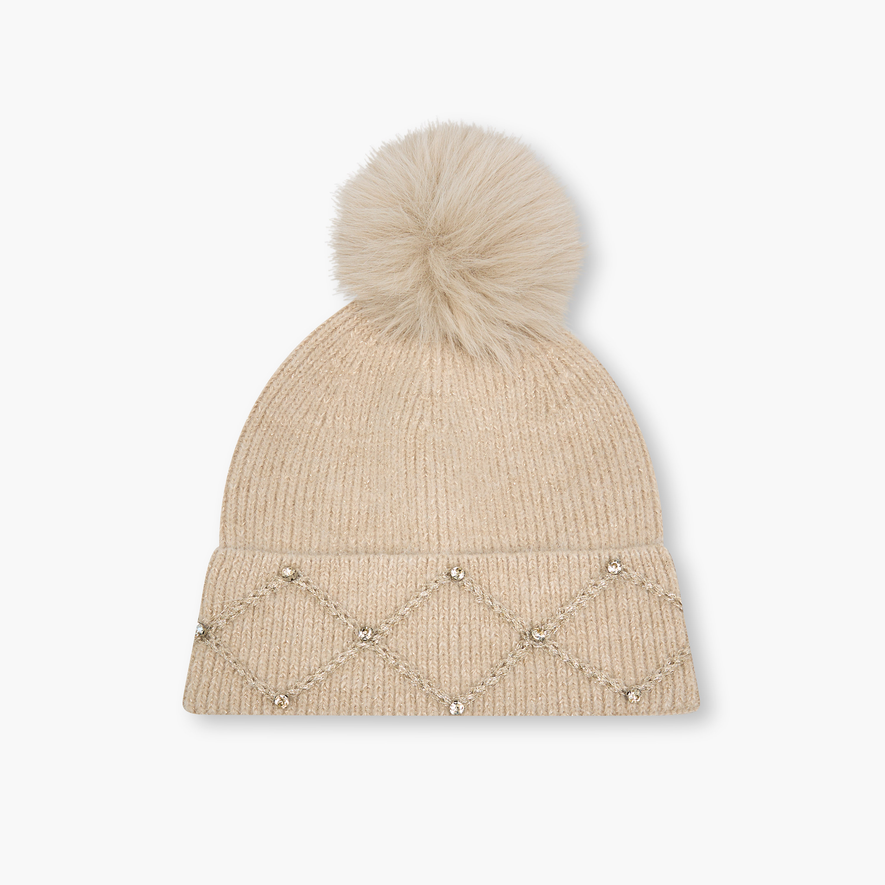 قبعة بيني مزينة بتفاصيل بوم بوم-women-clothingaccessories-capsandhats-image-1
