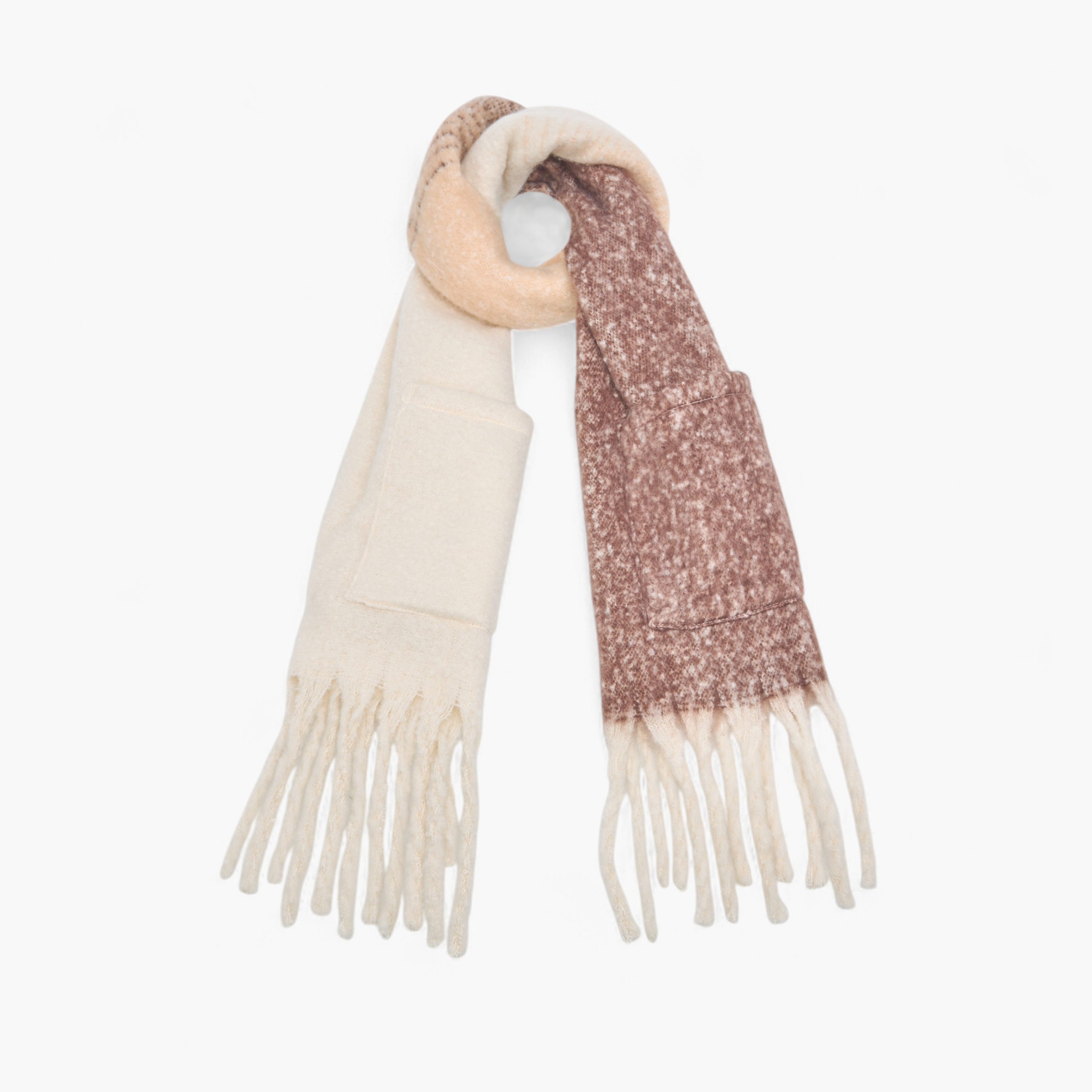 Scarf Fringe Accent Polyester Multicolour-women-winterwear-scarves-image-1