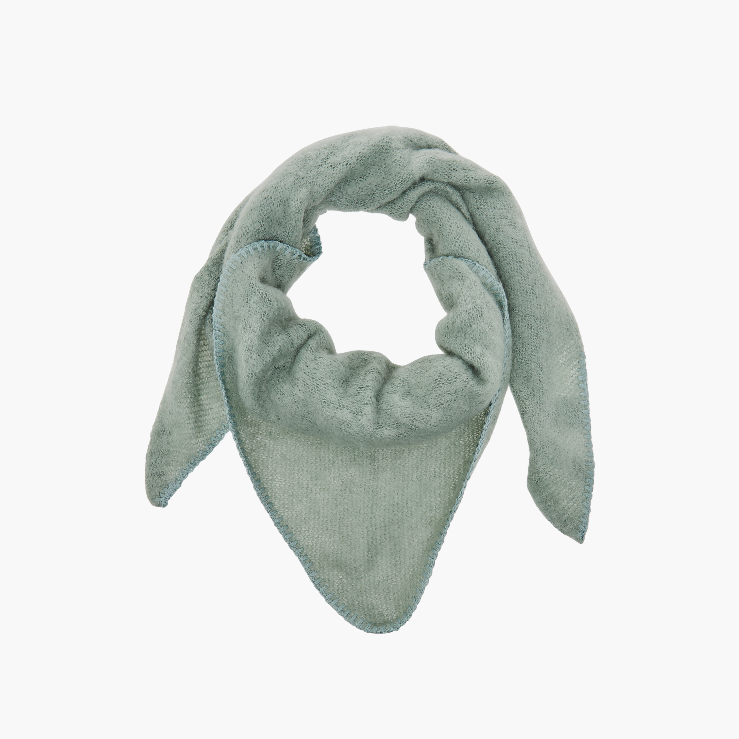 Scarf Triangle Polyester Green-women-winterwear-scarves-image-1