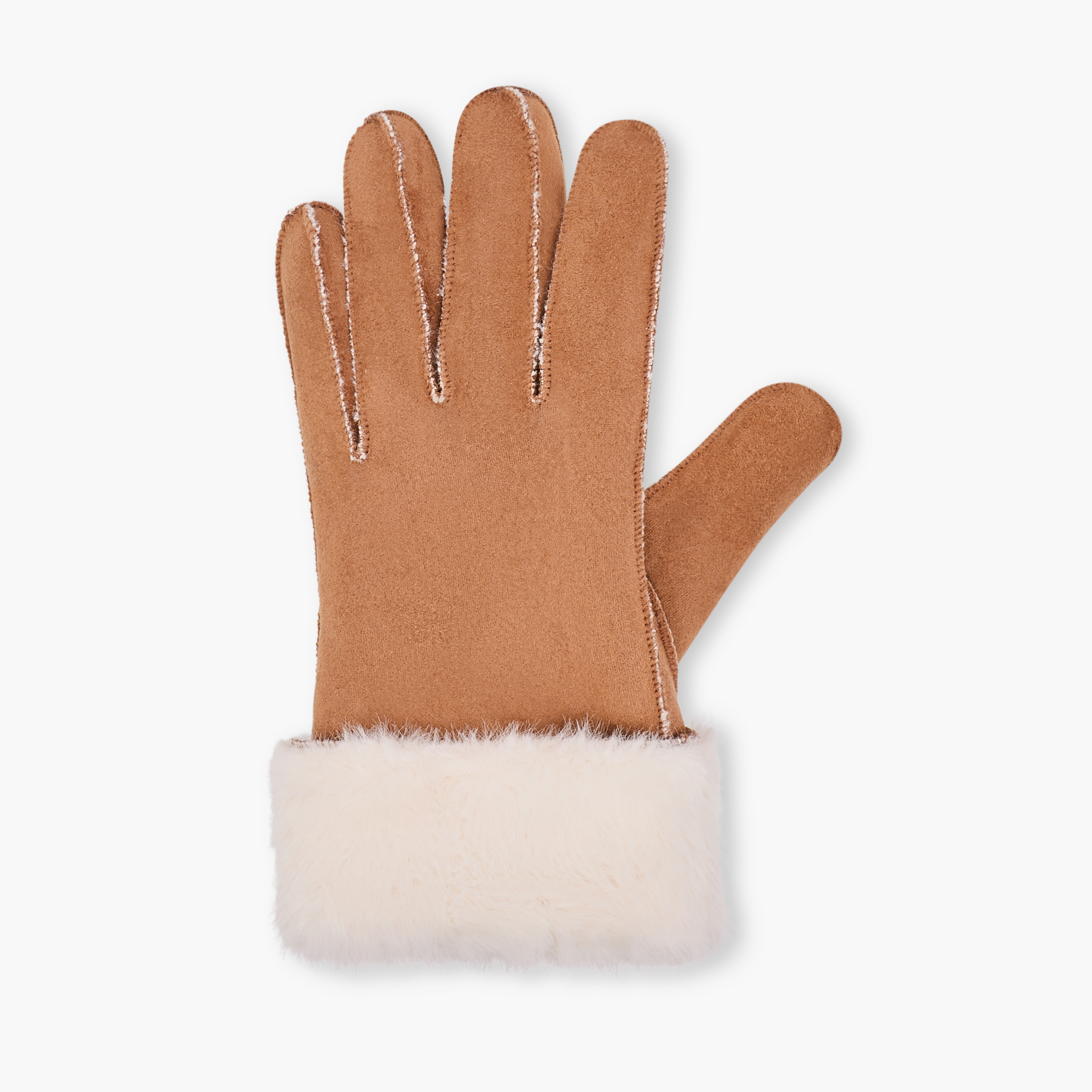 Suede Fur Trim Polyester Winter Gloves-women-clothingaccessories-gloves-image-3