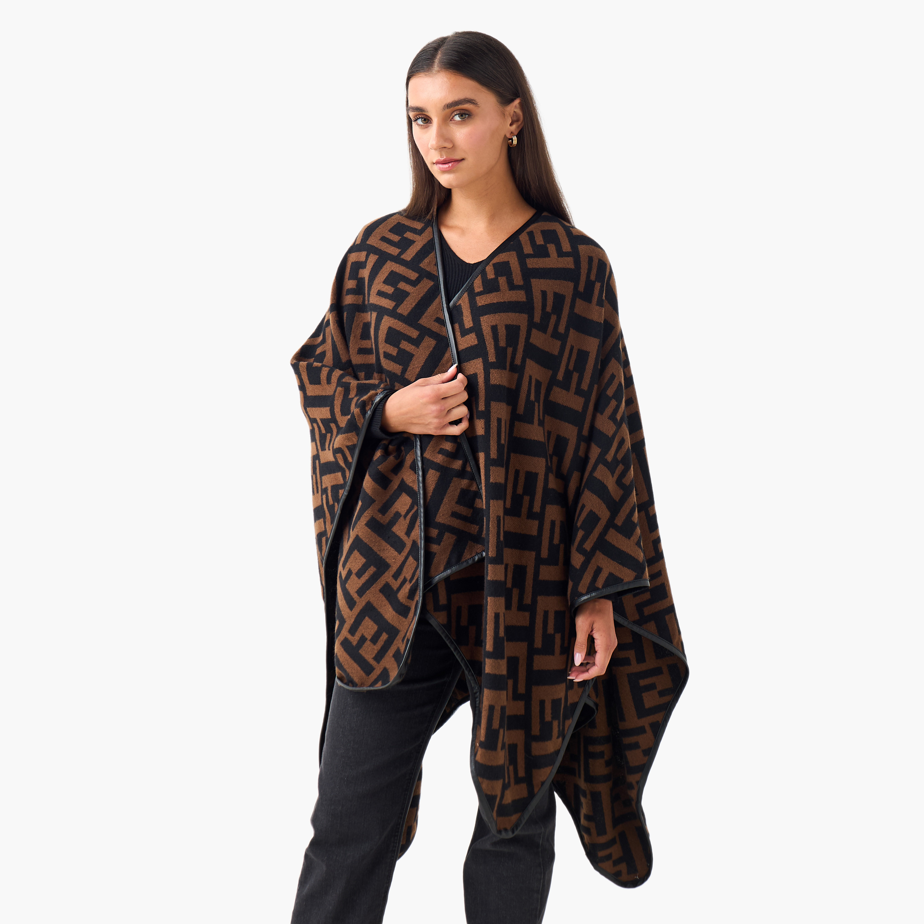 Cape Scarf Monogram Print-women-winterwear-scarves-image-1