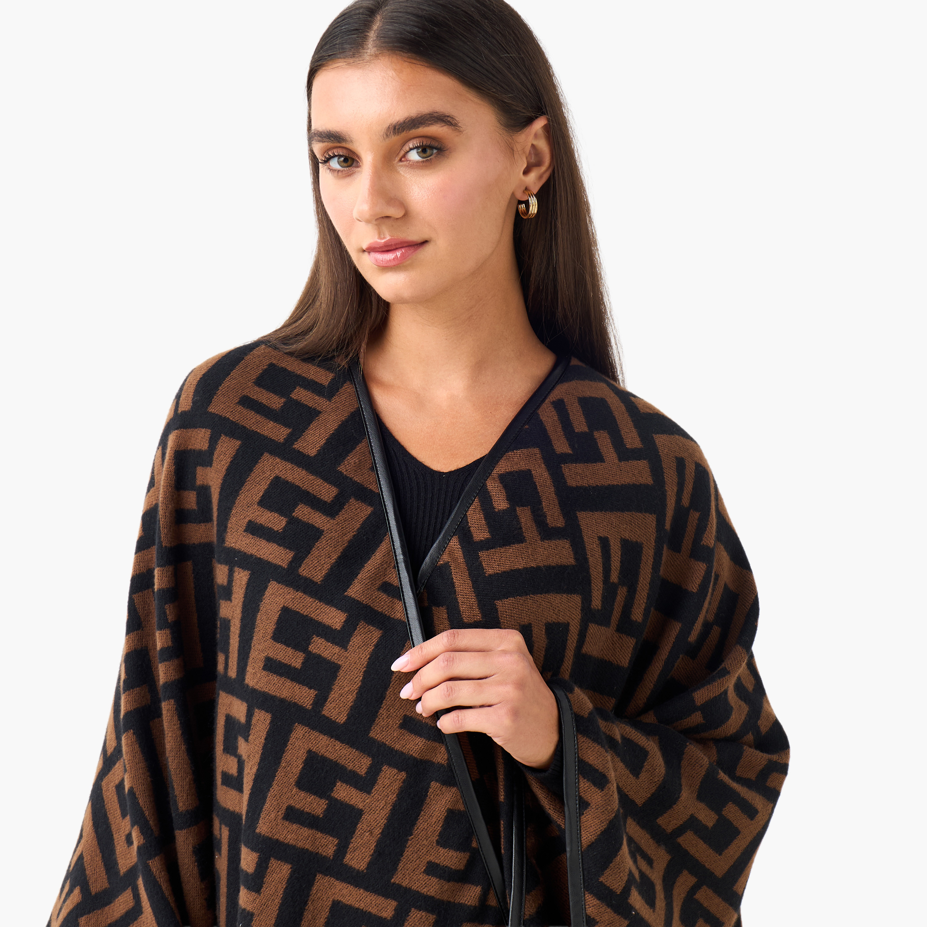 Cape Scarf Monogram Print-women-winterwear-scarves-image-2