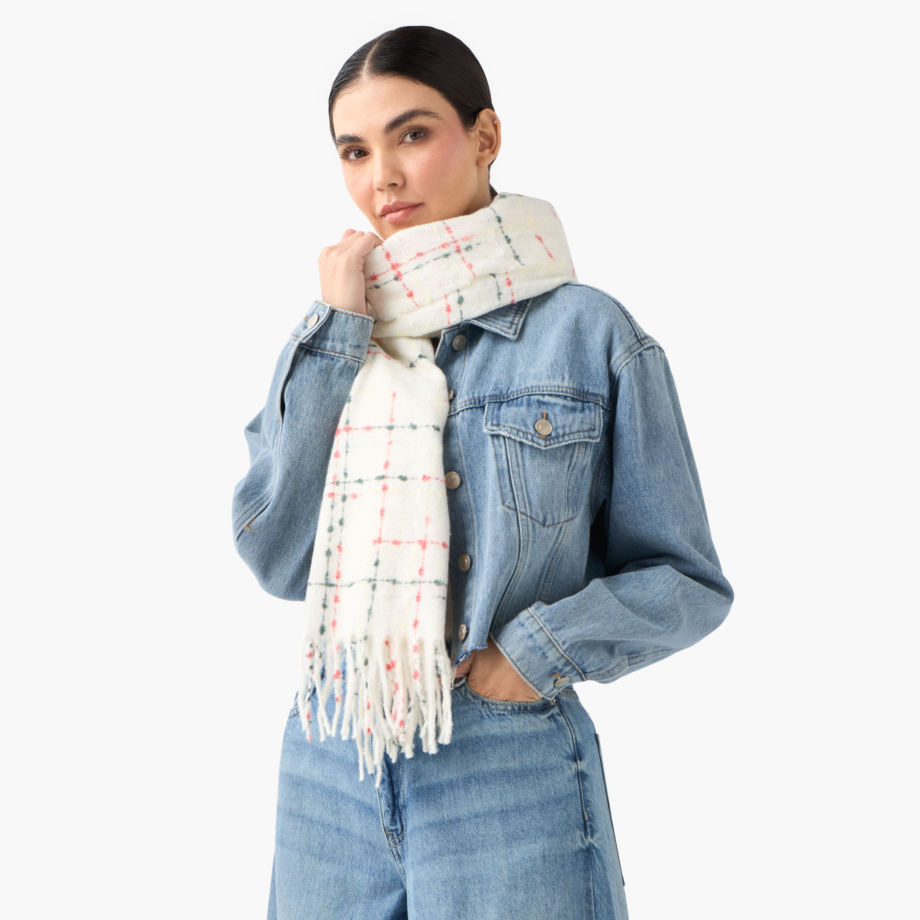 Scarf Fringe Accent Multicolour-women-winterwear-scarves-image-2