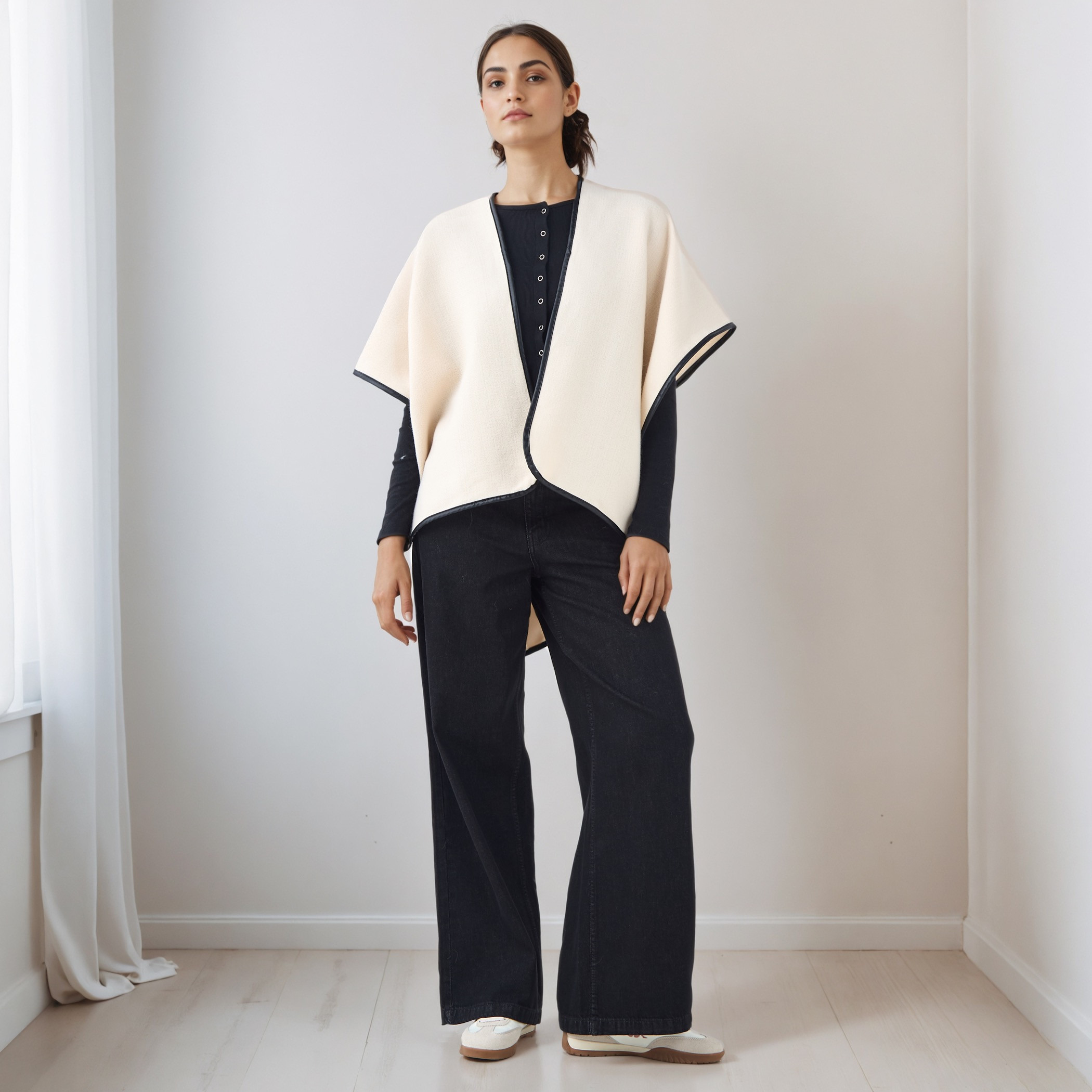 سترة كاب بوليستر بارزة الملمس بحافة-women-winterwear-cardigansandjumpers-cardigans-image-2