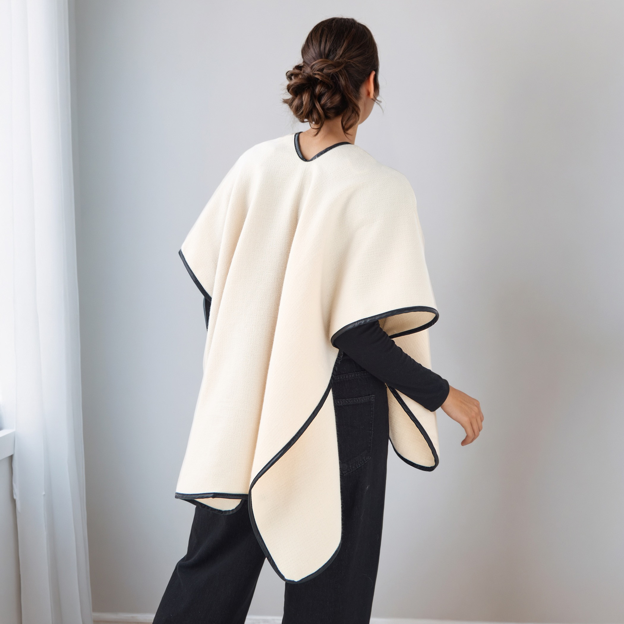 سترة كاب بوليستر بارزة الملمس بحافة-women-winterwear-cardigansandjumpers-cardigans-image-3