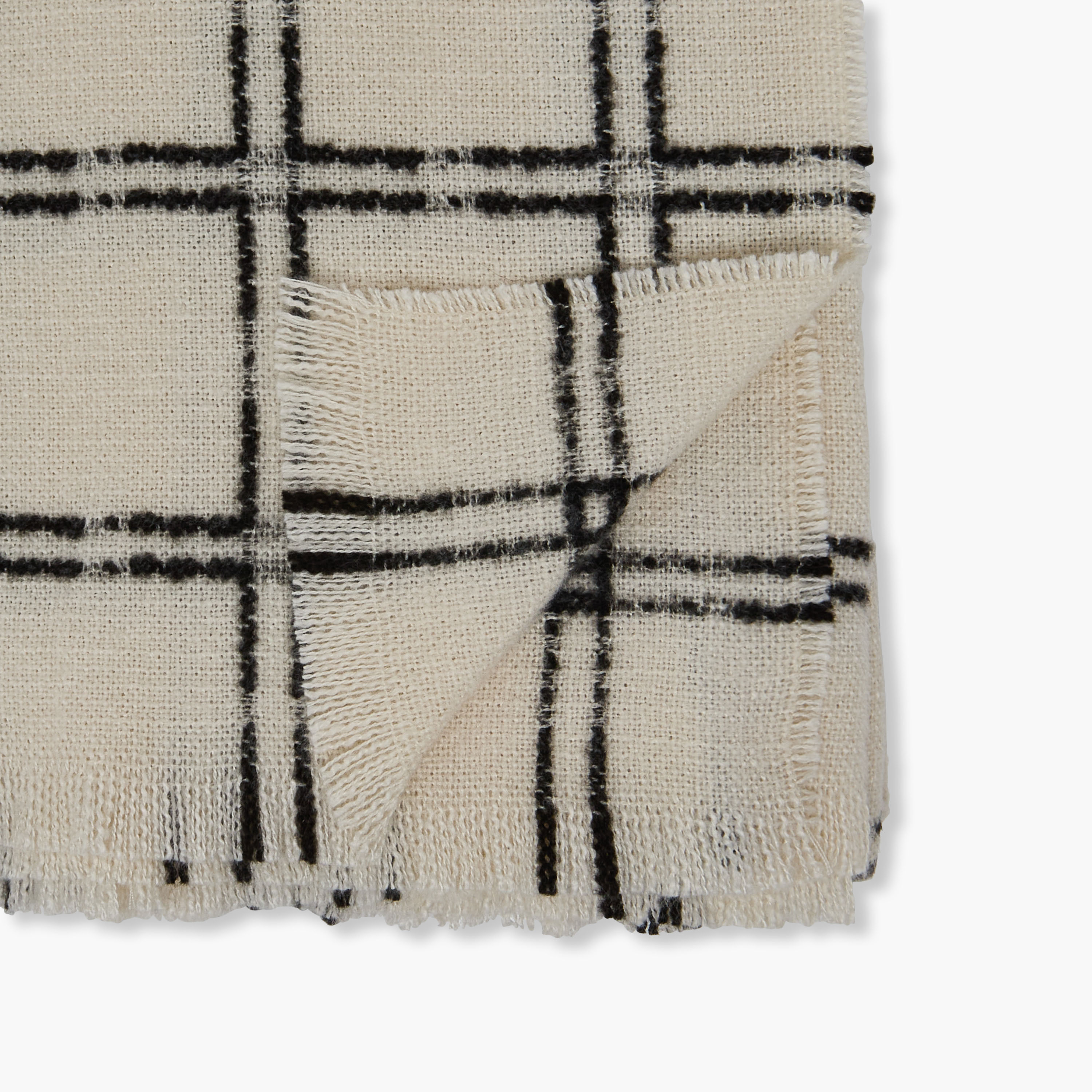 Scarf Polyester Checked Cream-women-winterwear-scarves-image-4