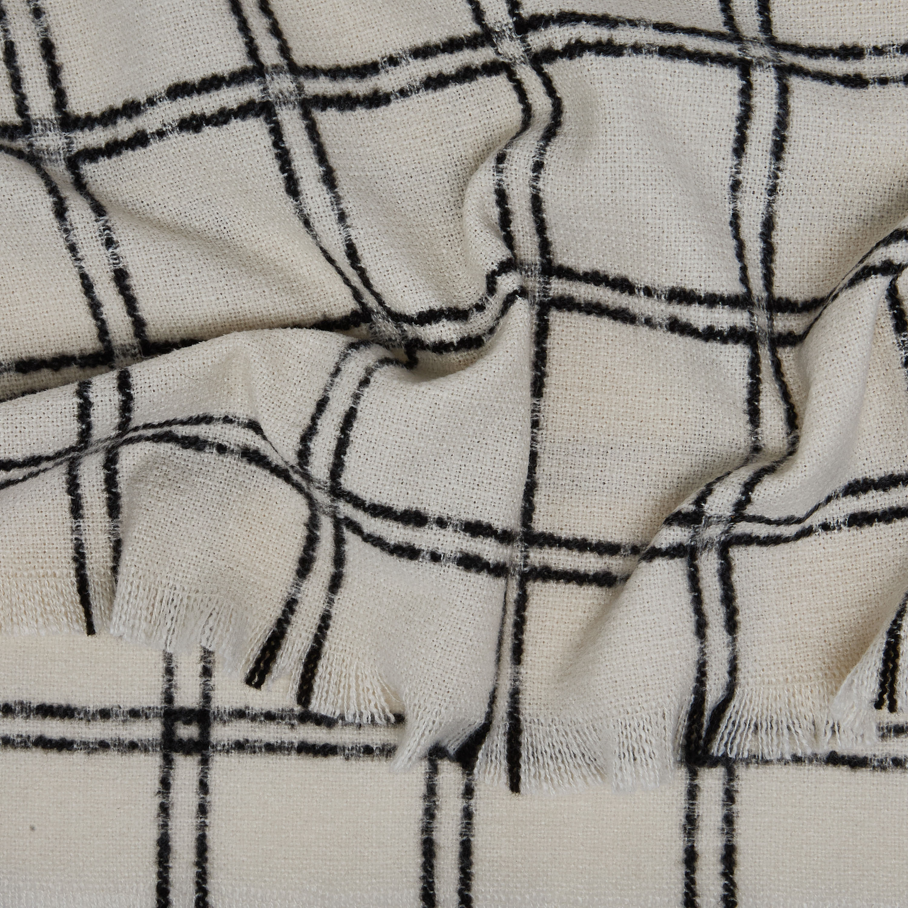 Scarf Polyester Checked Cream-women-winterwear-scarves-image-5