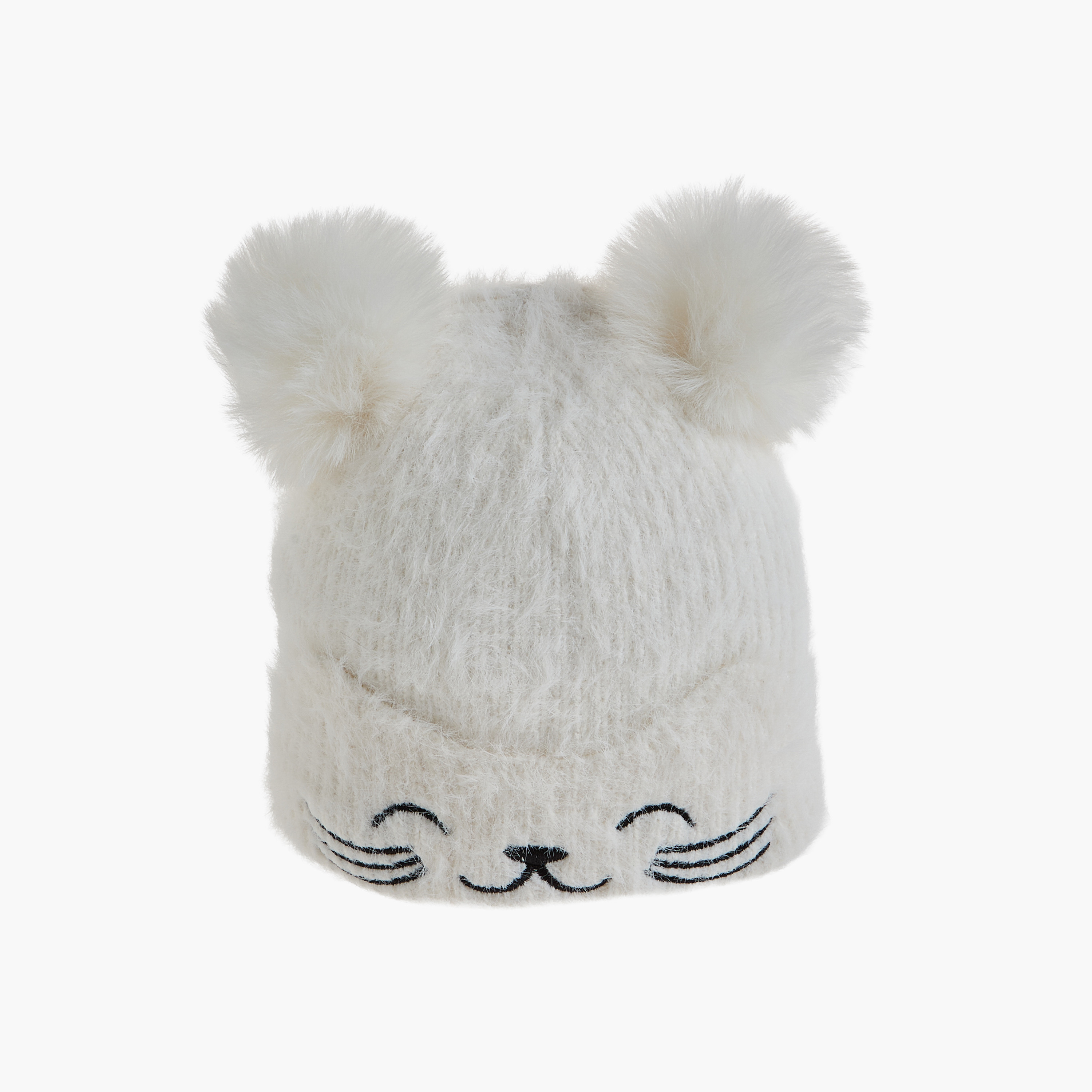 Embroidered Beanie with Pom Pom Accents-women-clothingaccessories-capsandhats-image-3