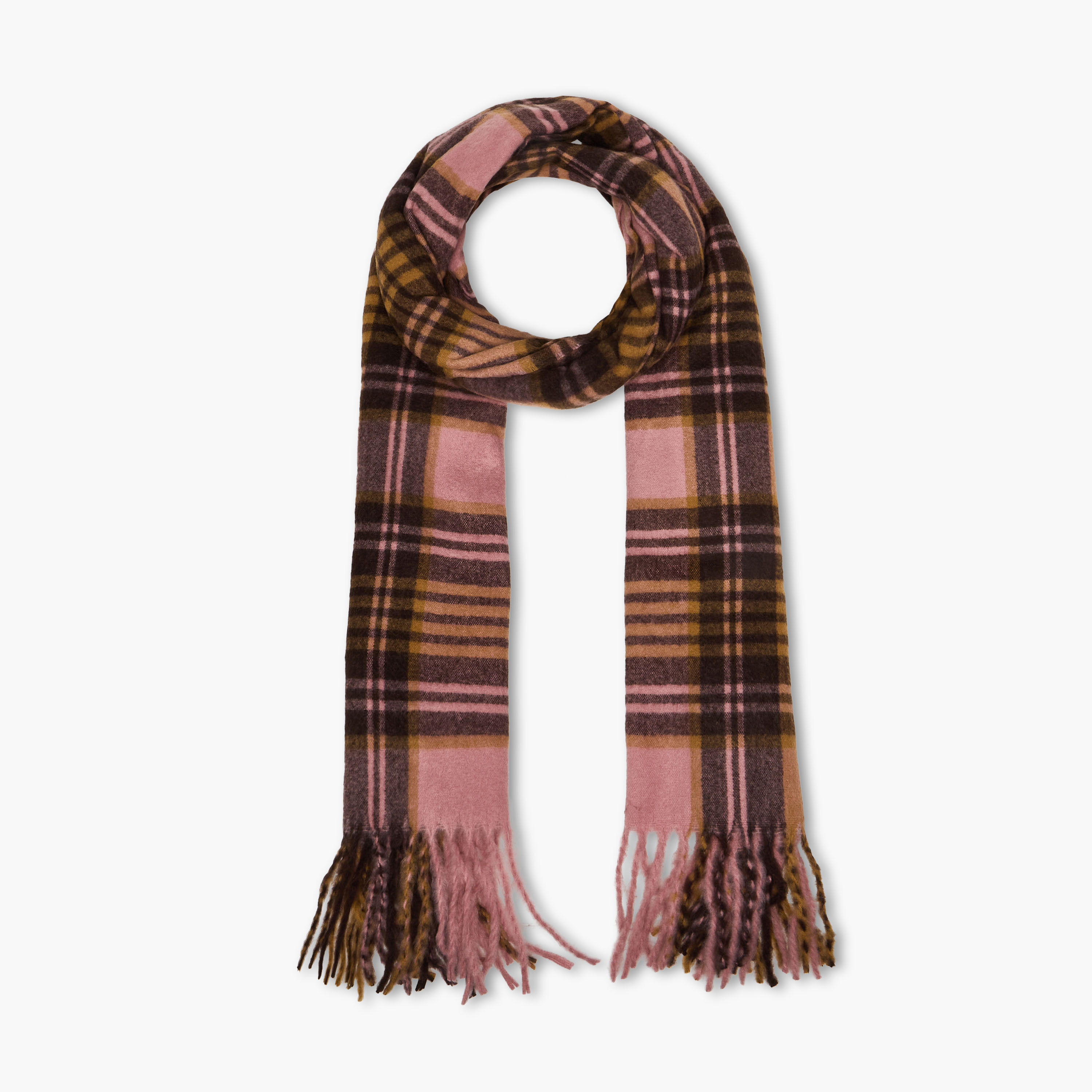 وشاح بوليستر ملون كاروهات-women-winterwear-scarves-image-1