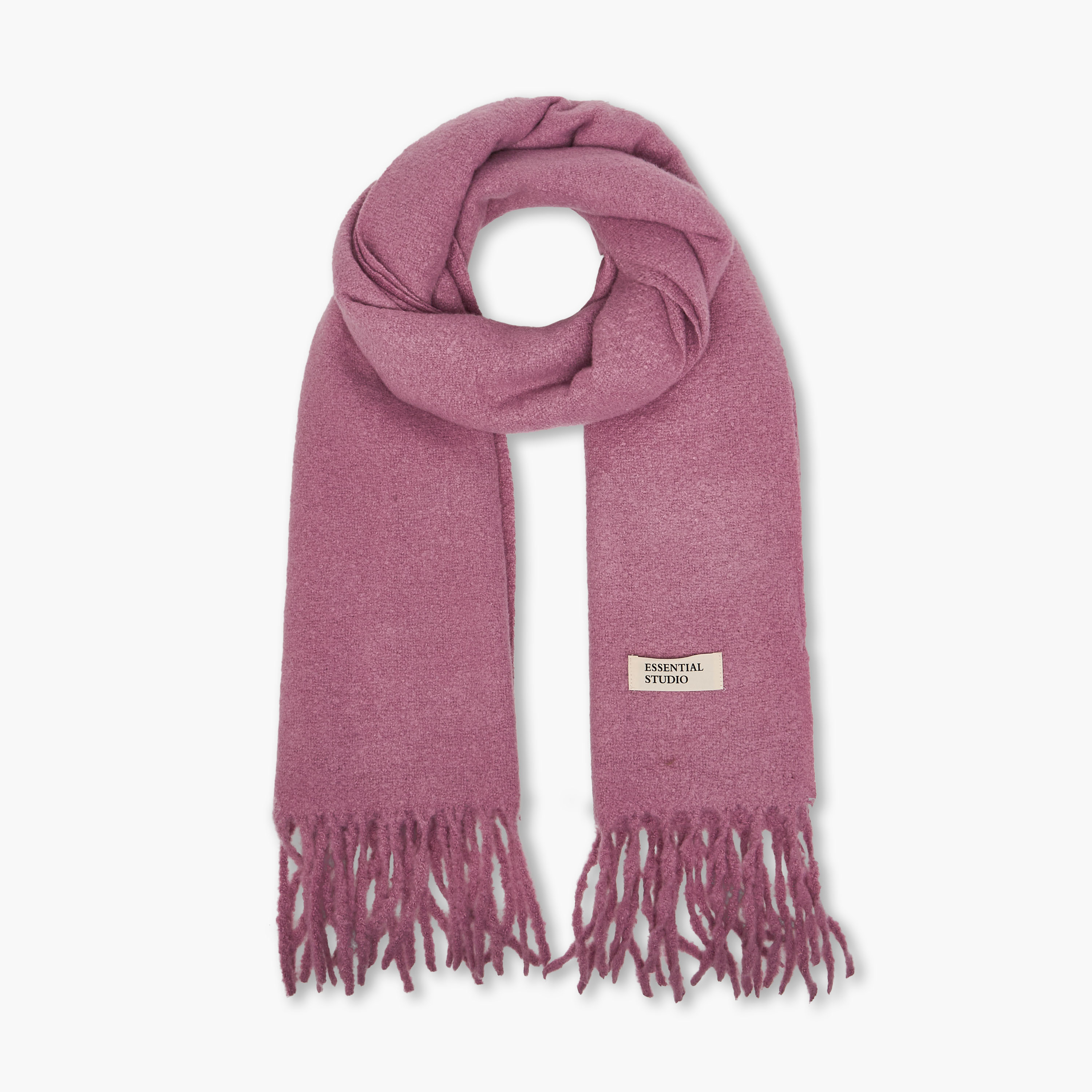 وشاح بوليستر وردي بشراشيب-women-winterwear-scarves-image-1