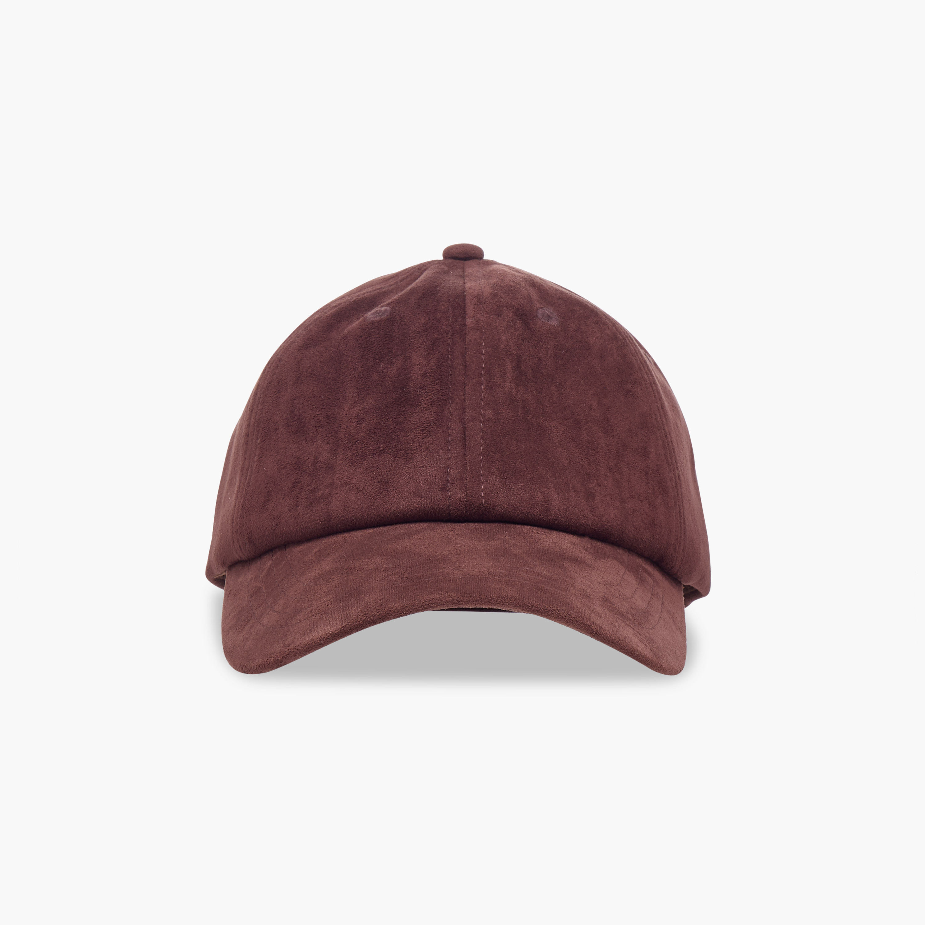 Suede Cap with Hook and Loop Closure-women-winterwear-capsandhats-image-1