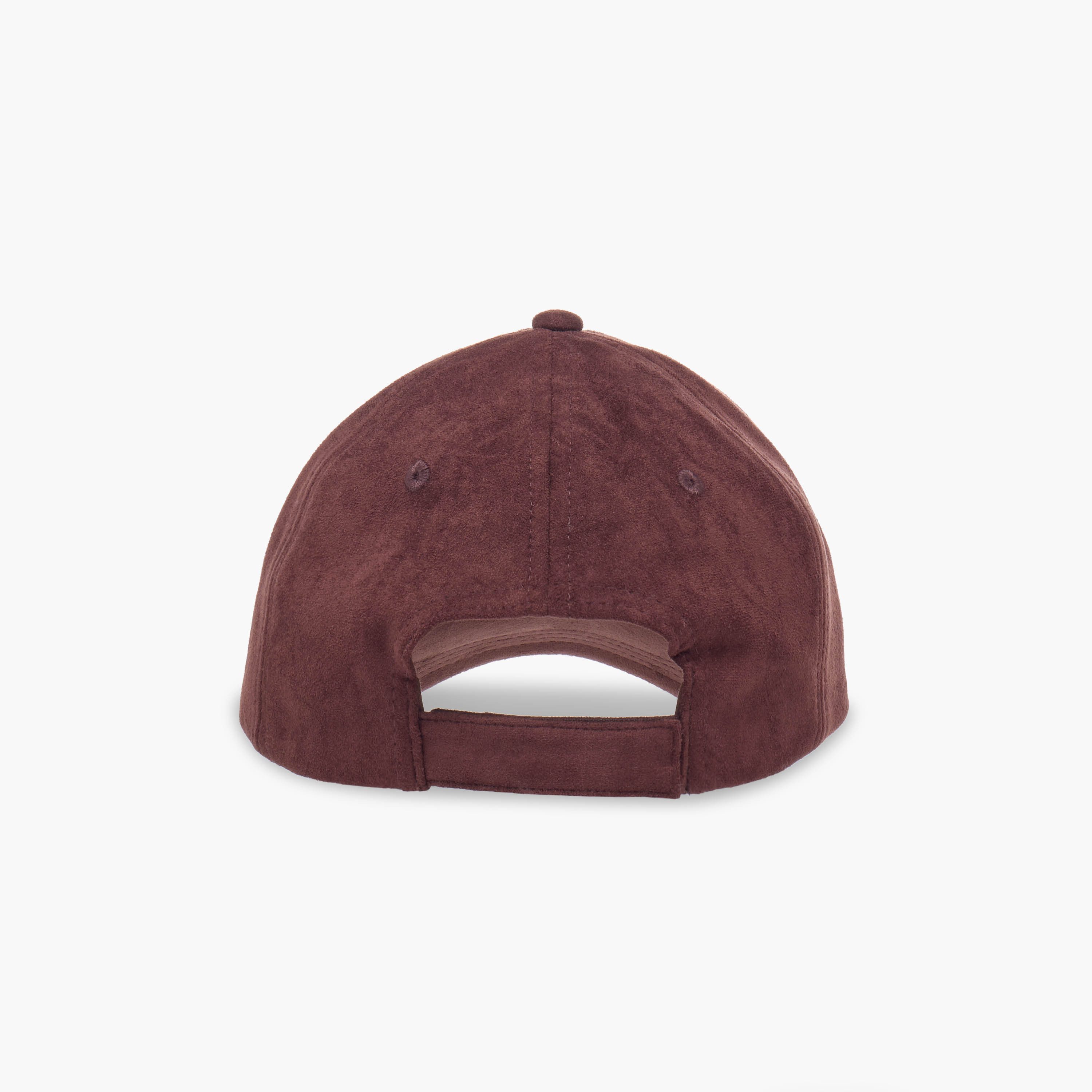 Suede Cap with Hook and Loop Closure-women-winterwear-capsandhats-image-4