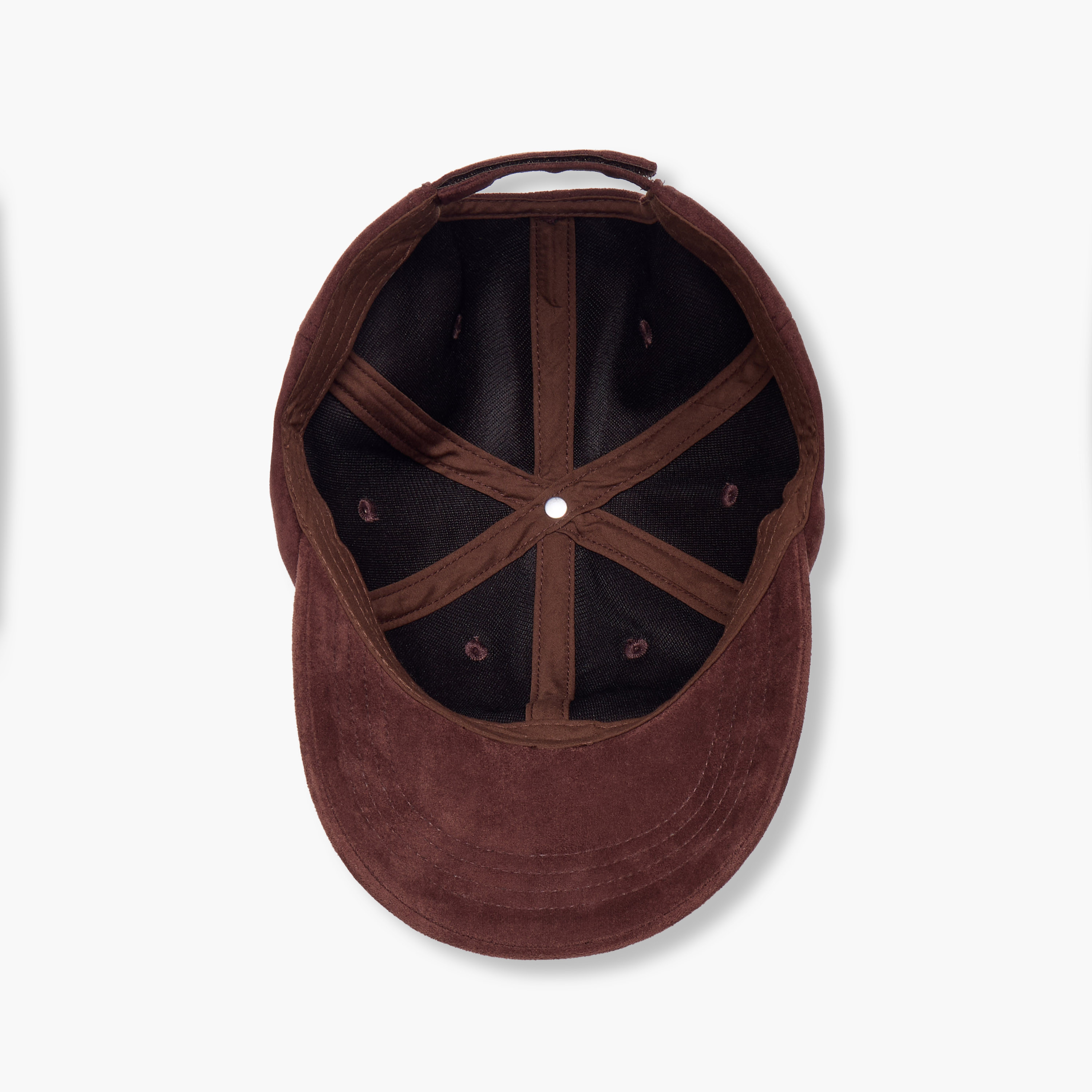 Suede Cap with Hook and Loop Closure-women-winterwear-capsandhats-image-7