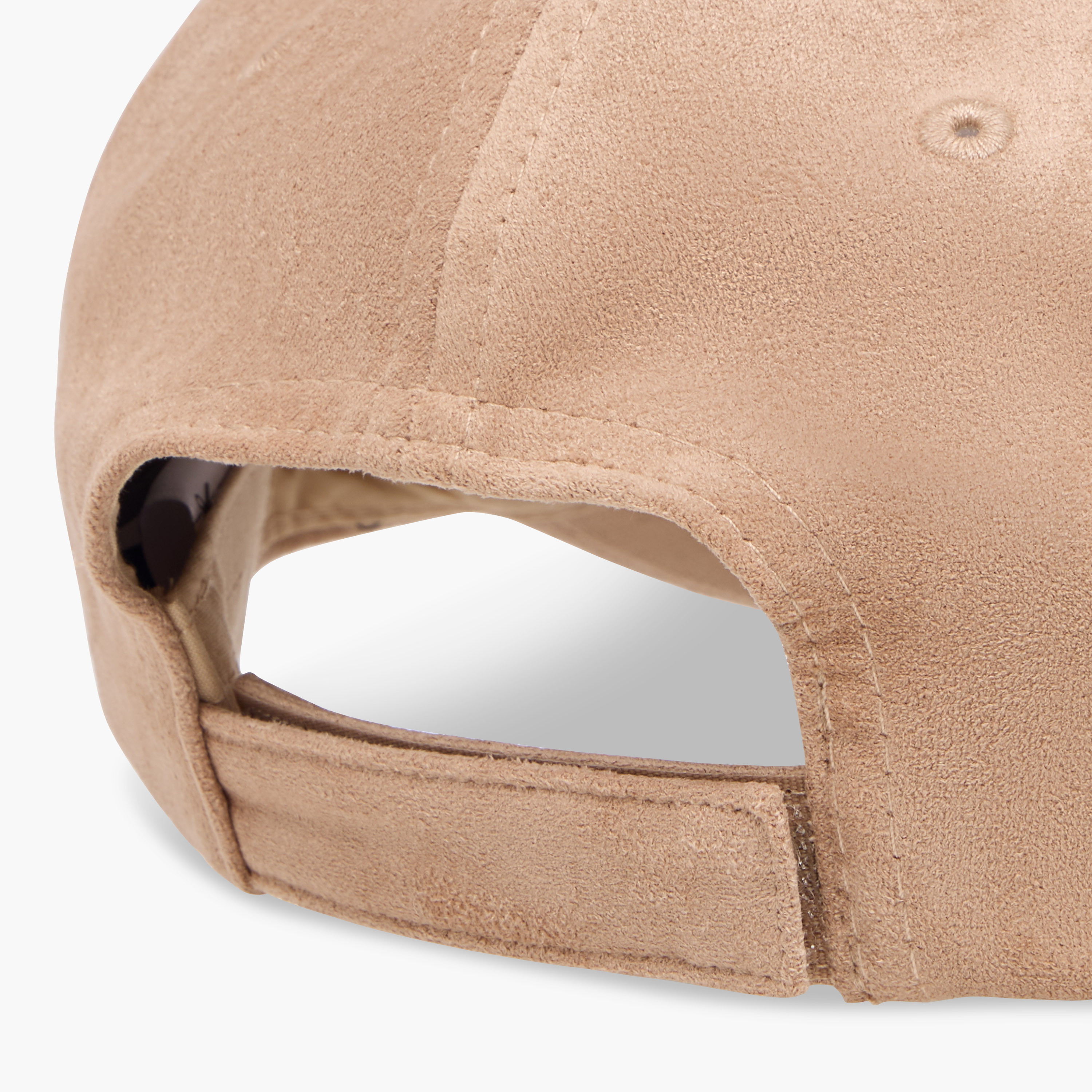 Suede Cap with Hook and Loop Closure-women-clothingaccessories-capsandhats-image-8