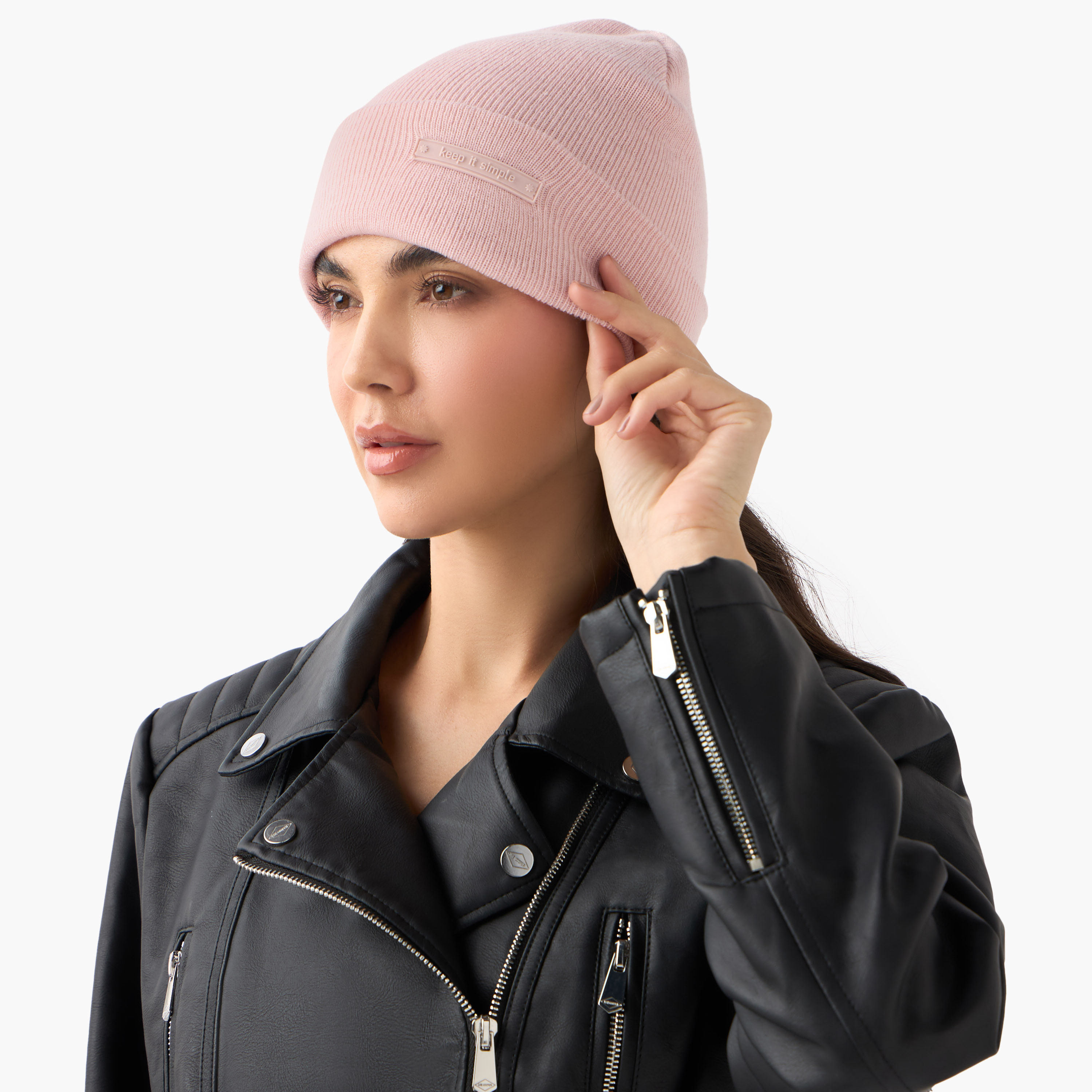 Ribbed Beanie Cap with Tab Detail-women-clothingaccessories-capsandhats-image-2